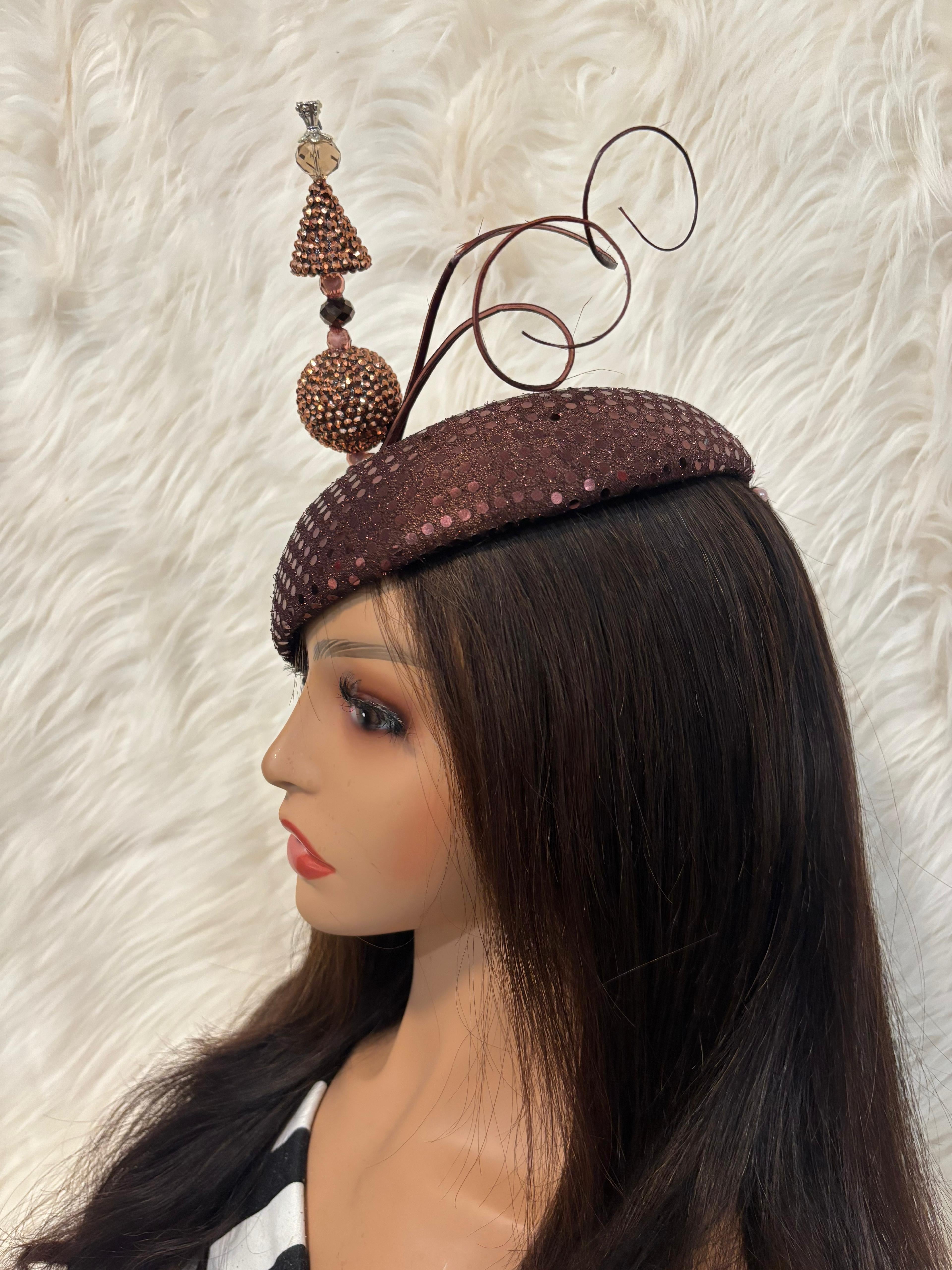 Chocolate Brown W Oversize Hat Pin