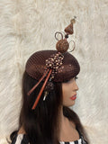 Chocolate Brown W Oversize Hat Pin