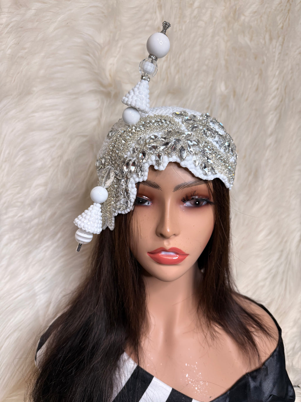 White & Silver / Oversized Hat Pin