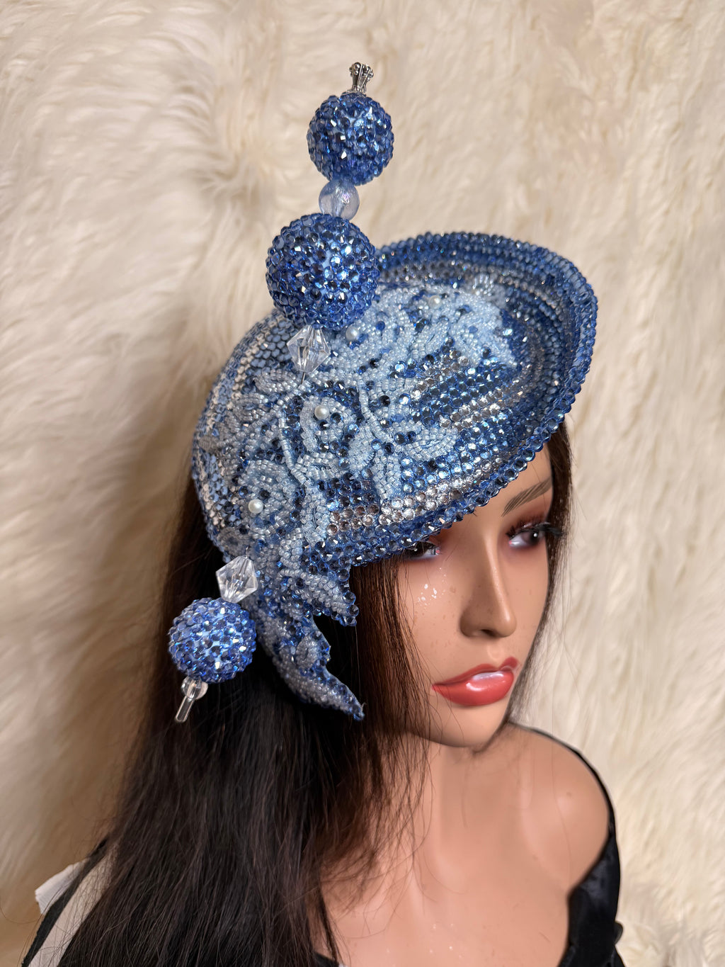 Baby Blue Fascinator / W Oversized Hat Pin