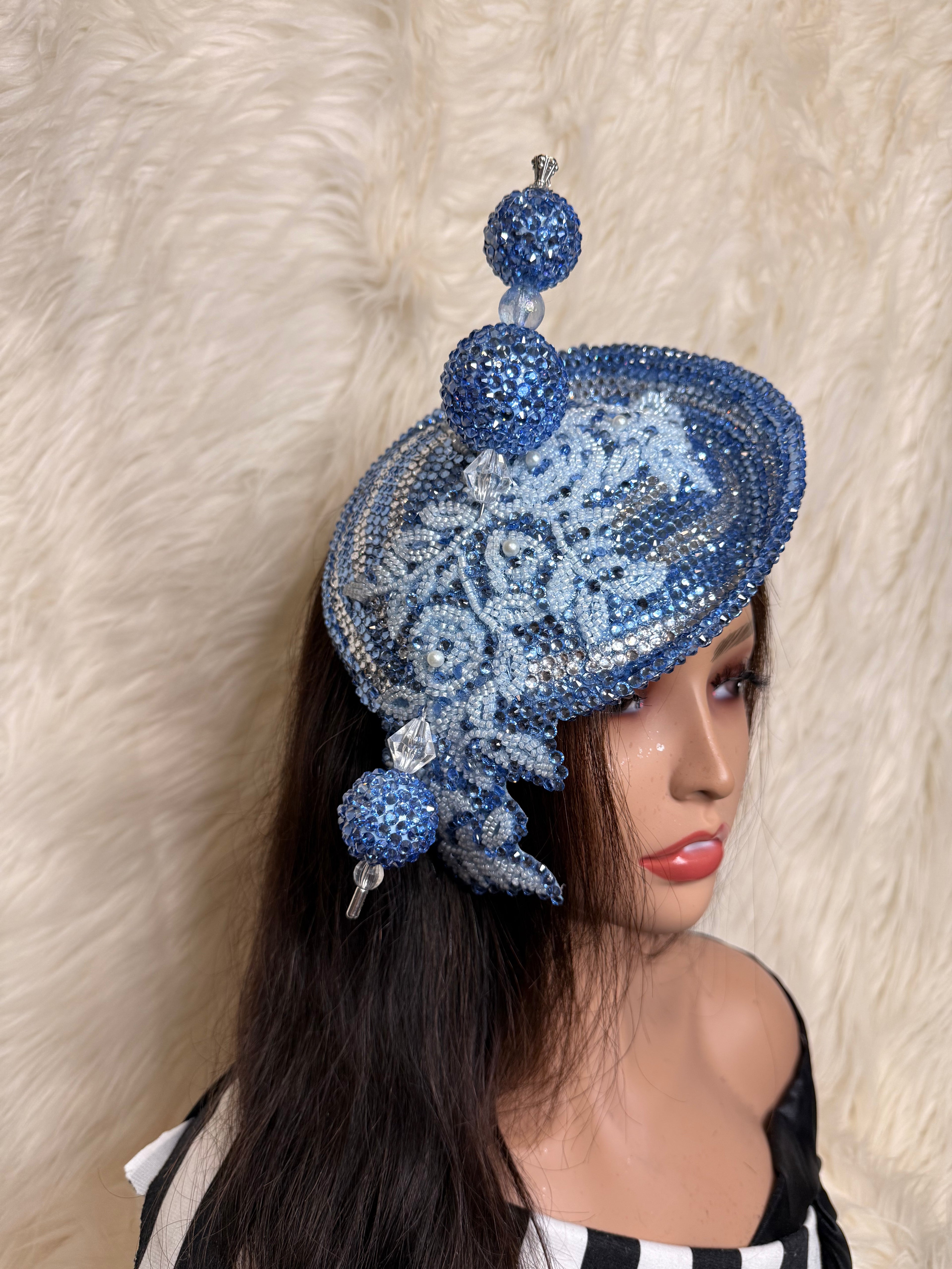 Baby Blue Fascinator / W Oversized Hat Pin