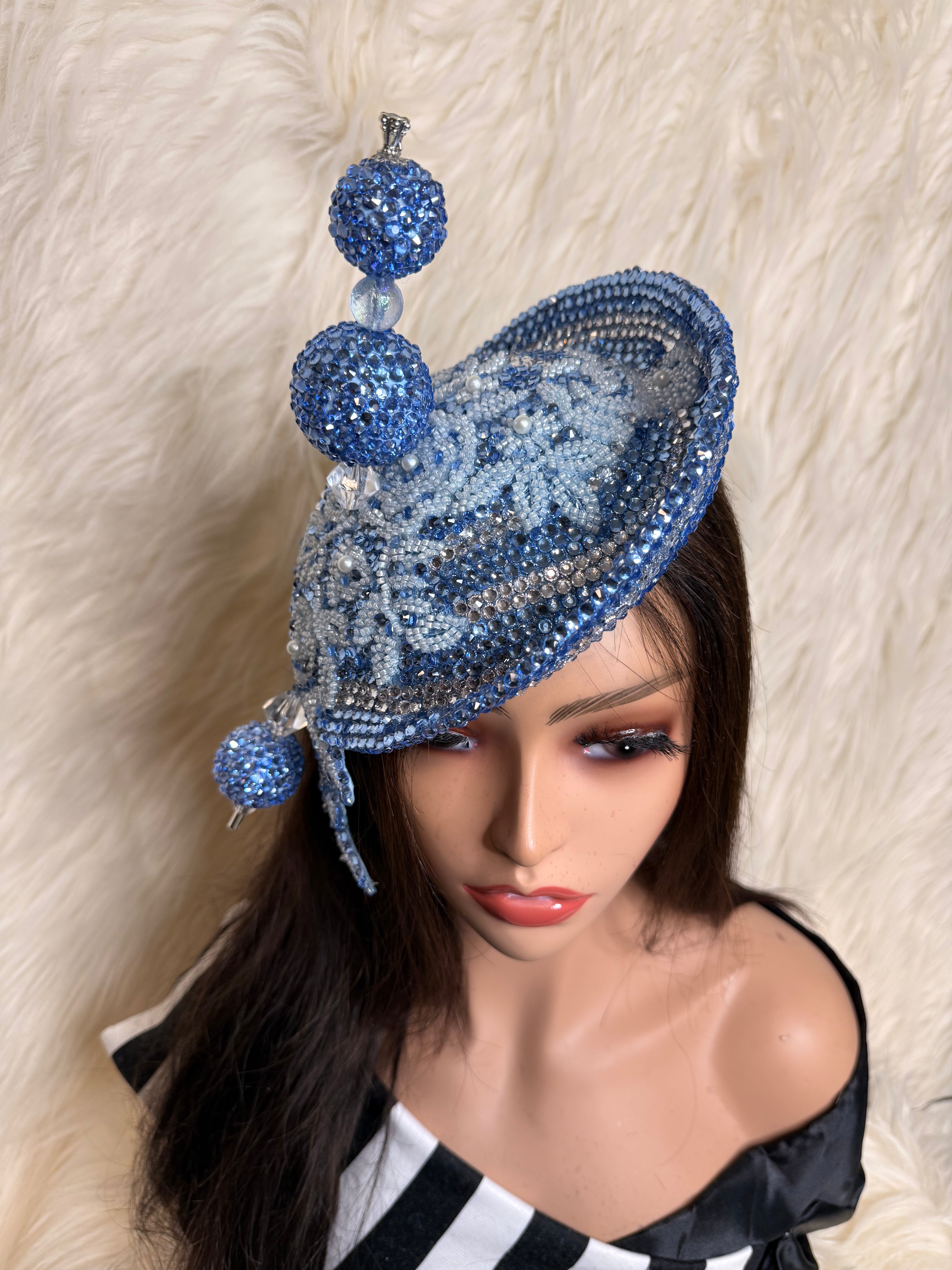 Baby Blue Fascinator / W Oversized Hat Pin