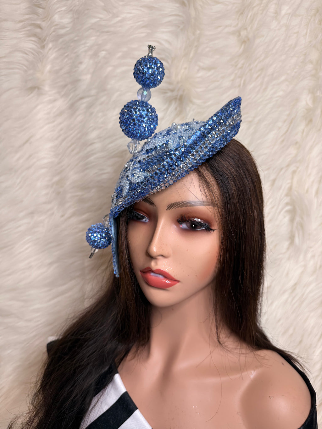 Baby Blue Fascinator / W Oversized Hat Pin