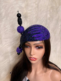 Black & Purple Teardrop / W Oversized Hat Pin