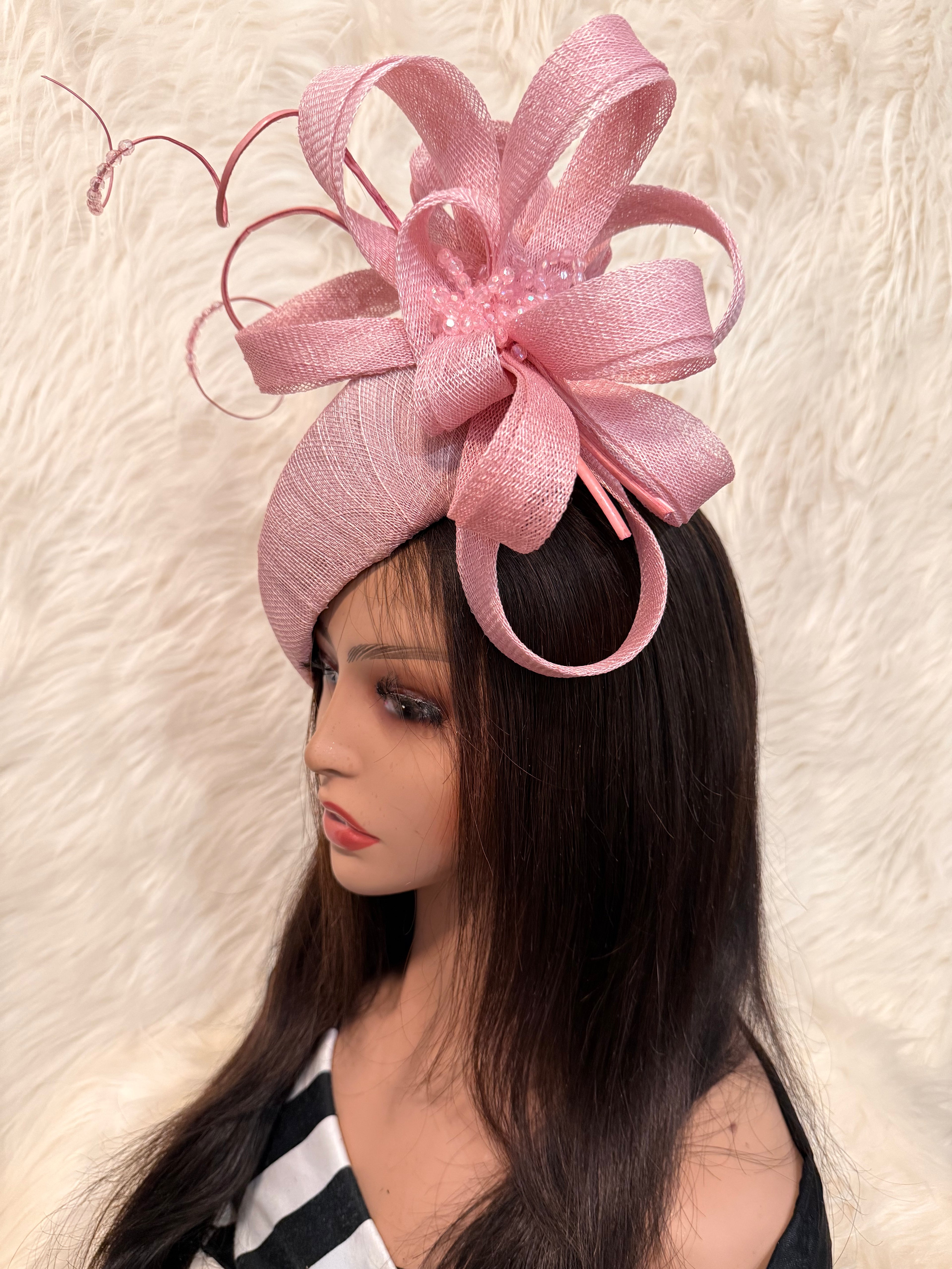 Blush / Dusty Pink Teardrop Pillbox Hat