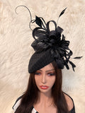 Black Teardrop Pillbox Hat