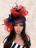 Red and Navy Blue "O" Mold Hat