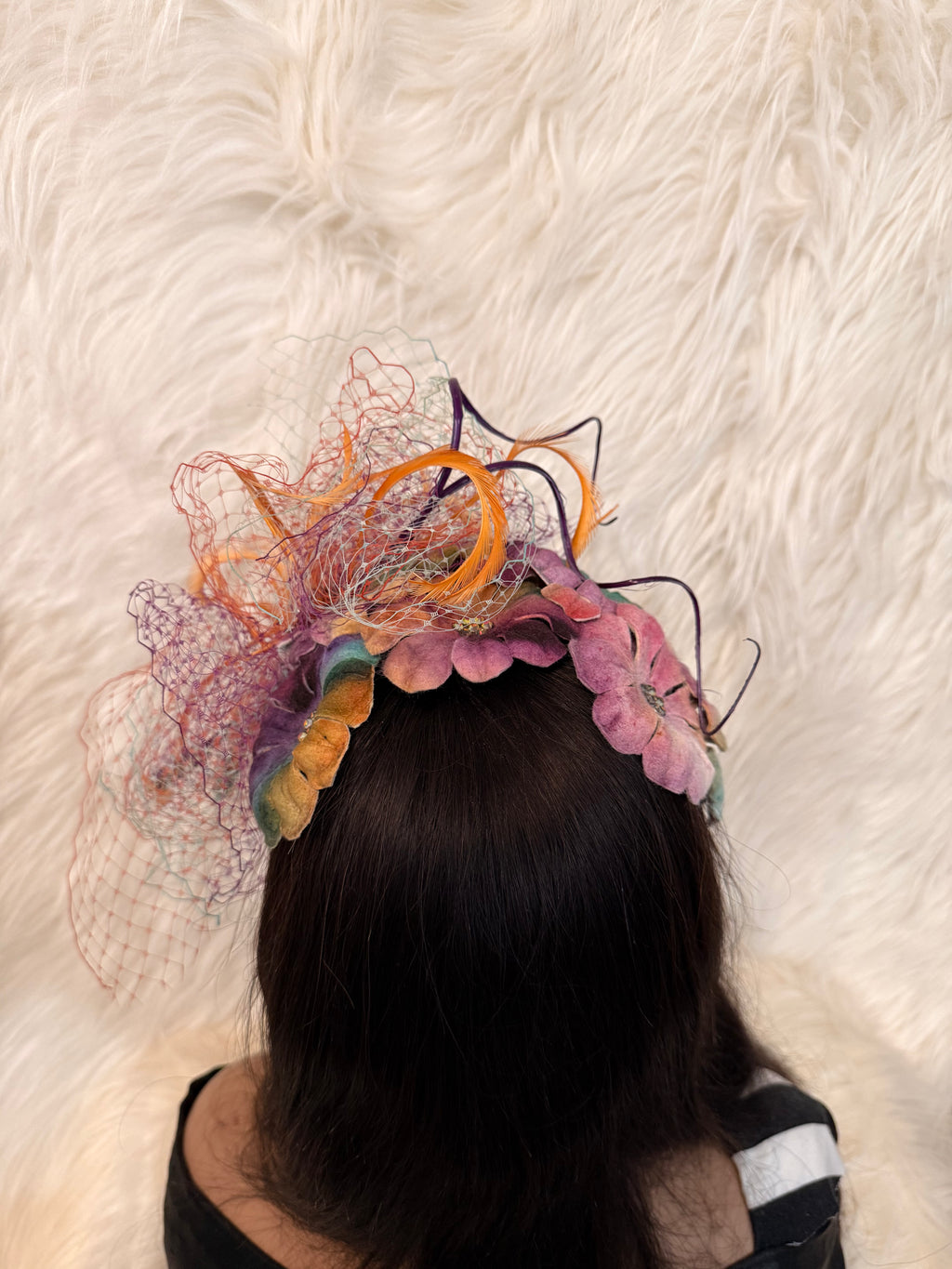 Multi-Colored Felt Petal Hat (1/2 Hat)