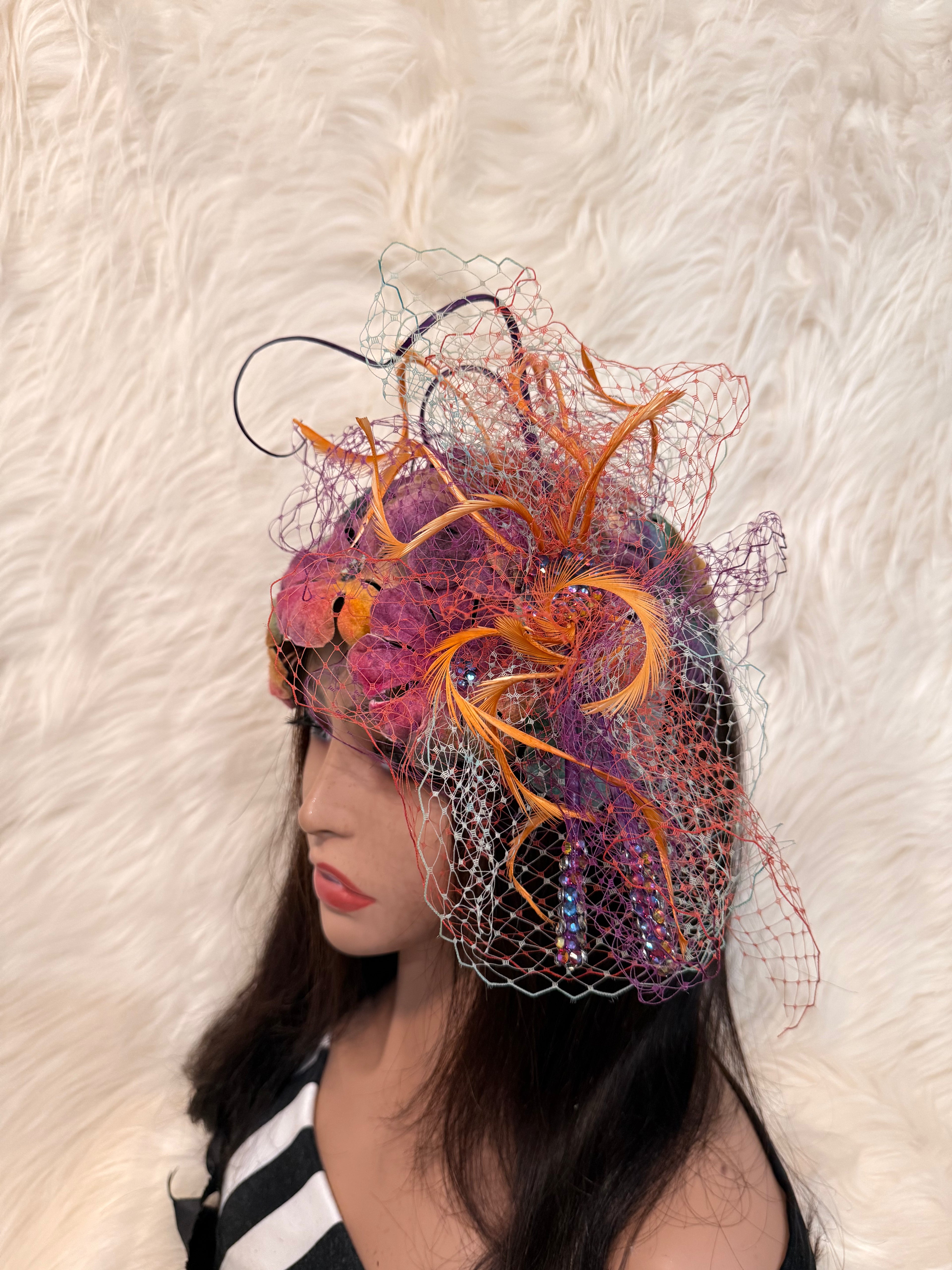 Multi-Colored Felt Petal Hat (1/2 Hat)