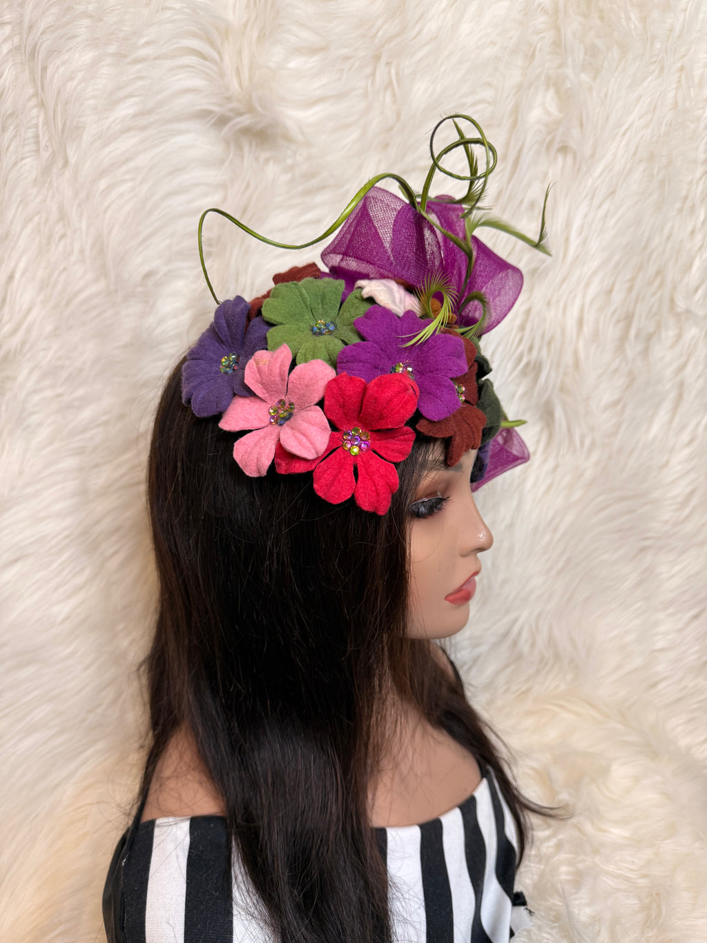 Multi-Colored Felt Petal Hat (1/2 Hat)