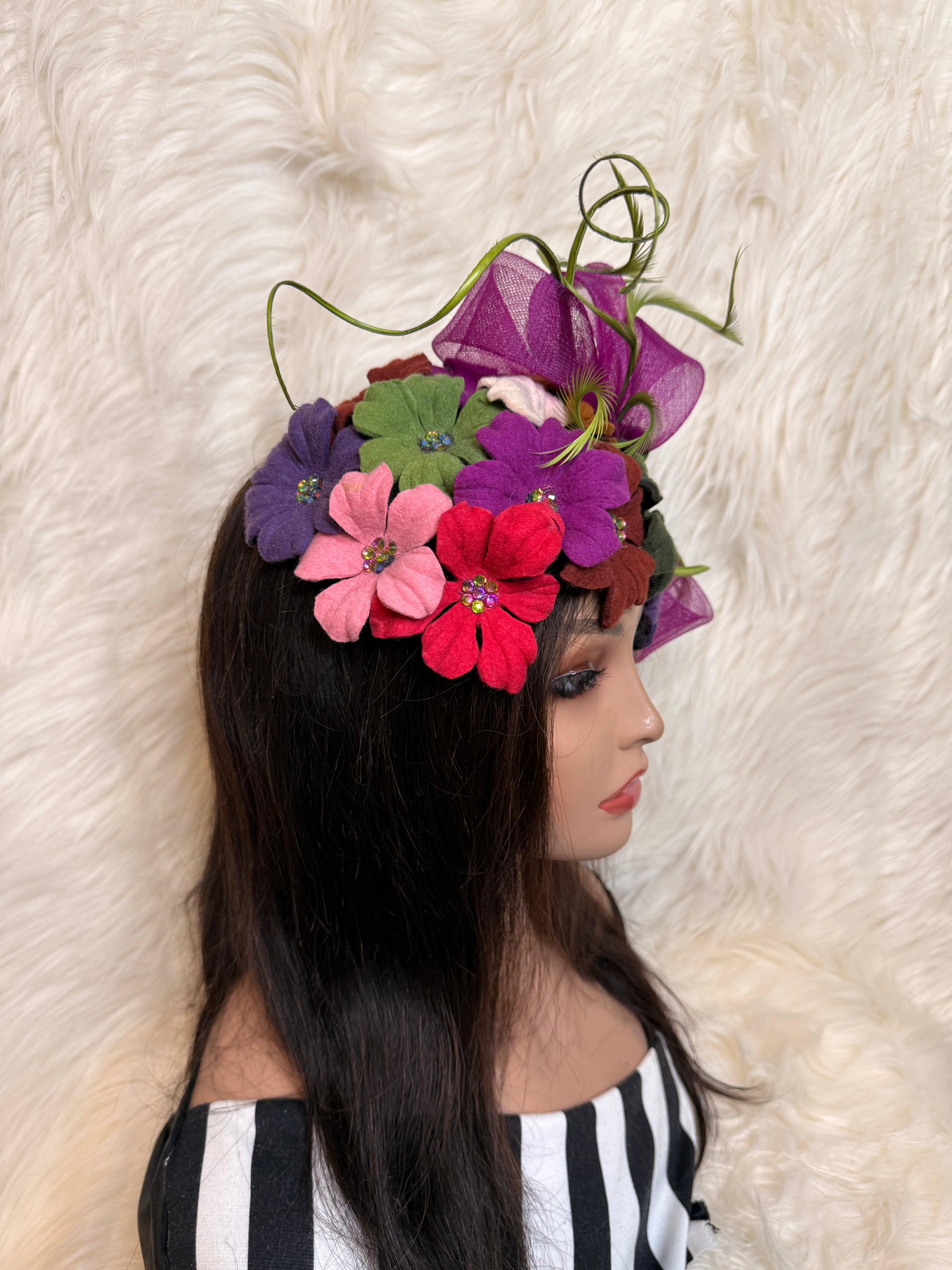 Multi-Colored Felt Petal Hat (1/2 Hat)