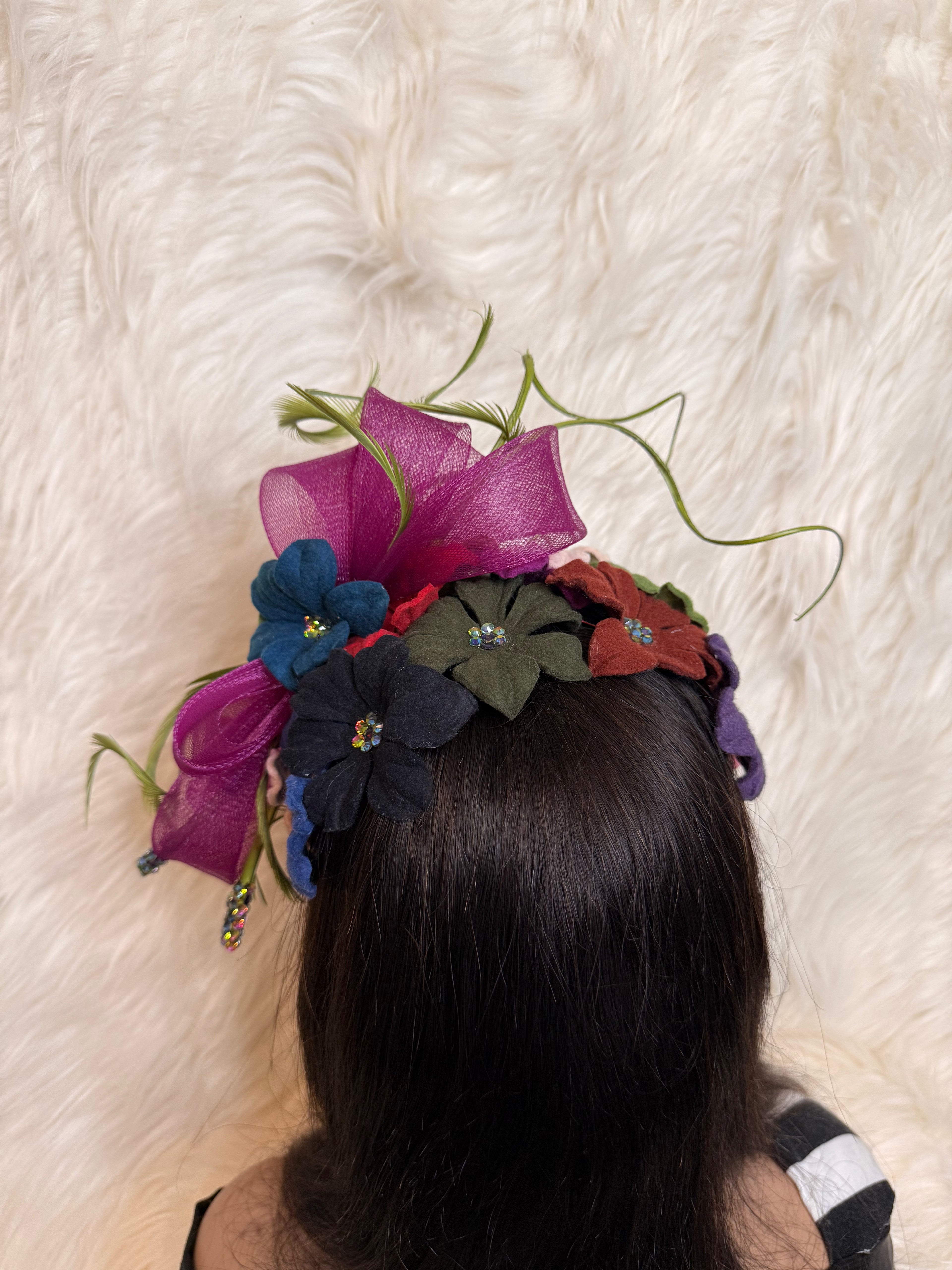Multi-Colored Felt Petal Hat (1/2 Hat)