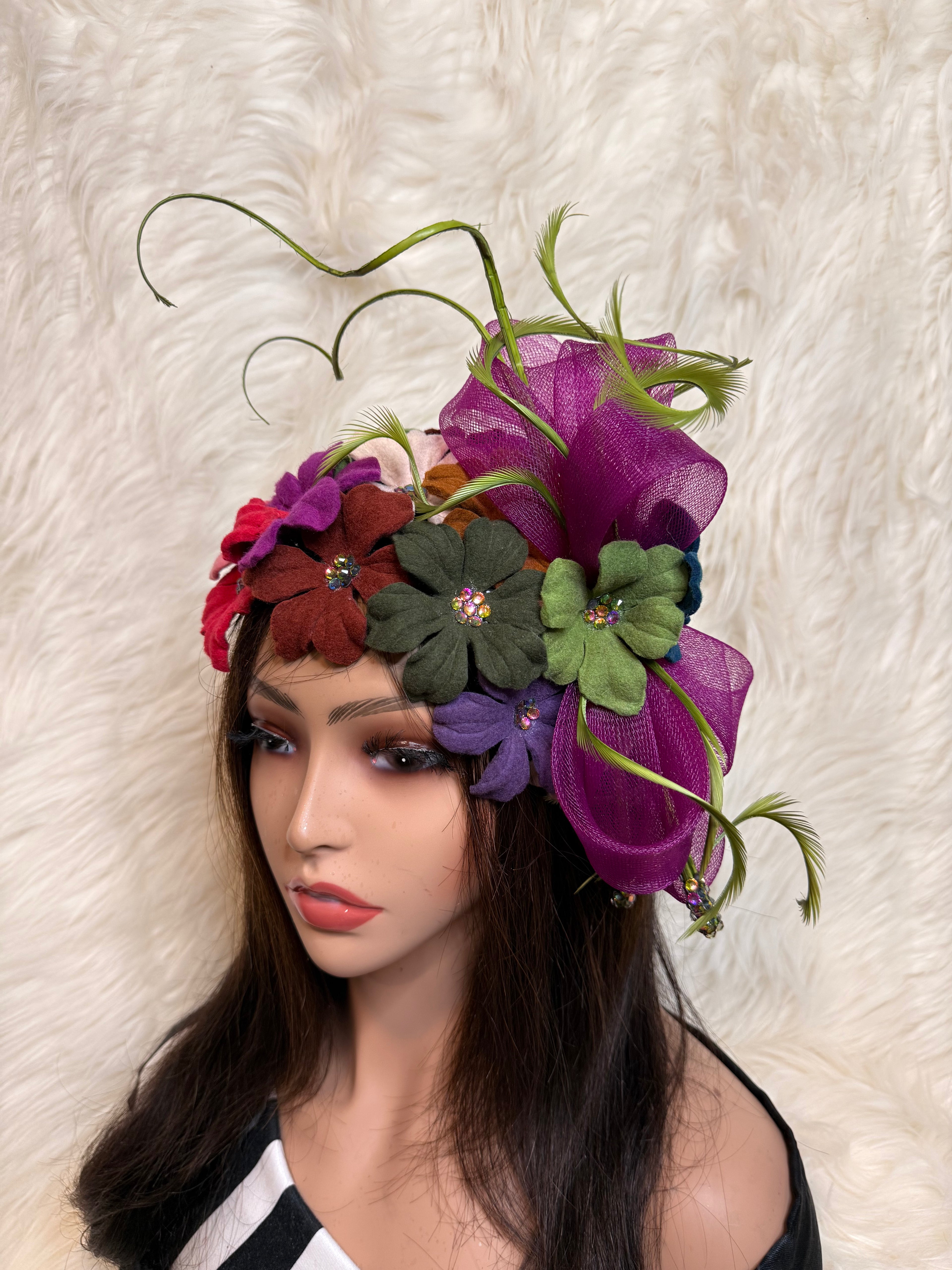 Multi-Colored Felt Petal Hat (1/2 Hat)