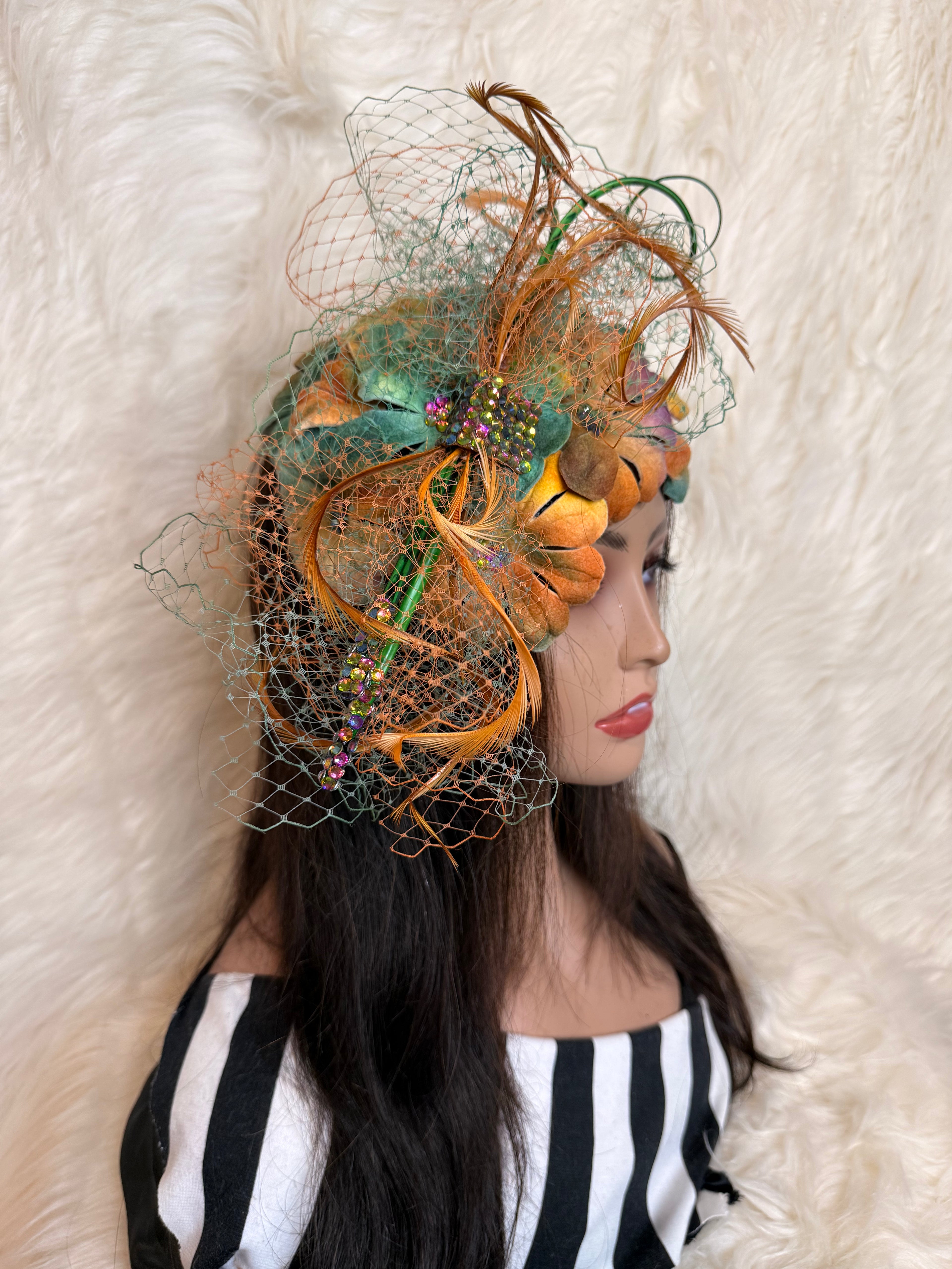 Multi-Colored Felt Wool Petal Hat (1/2 Hat)