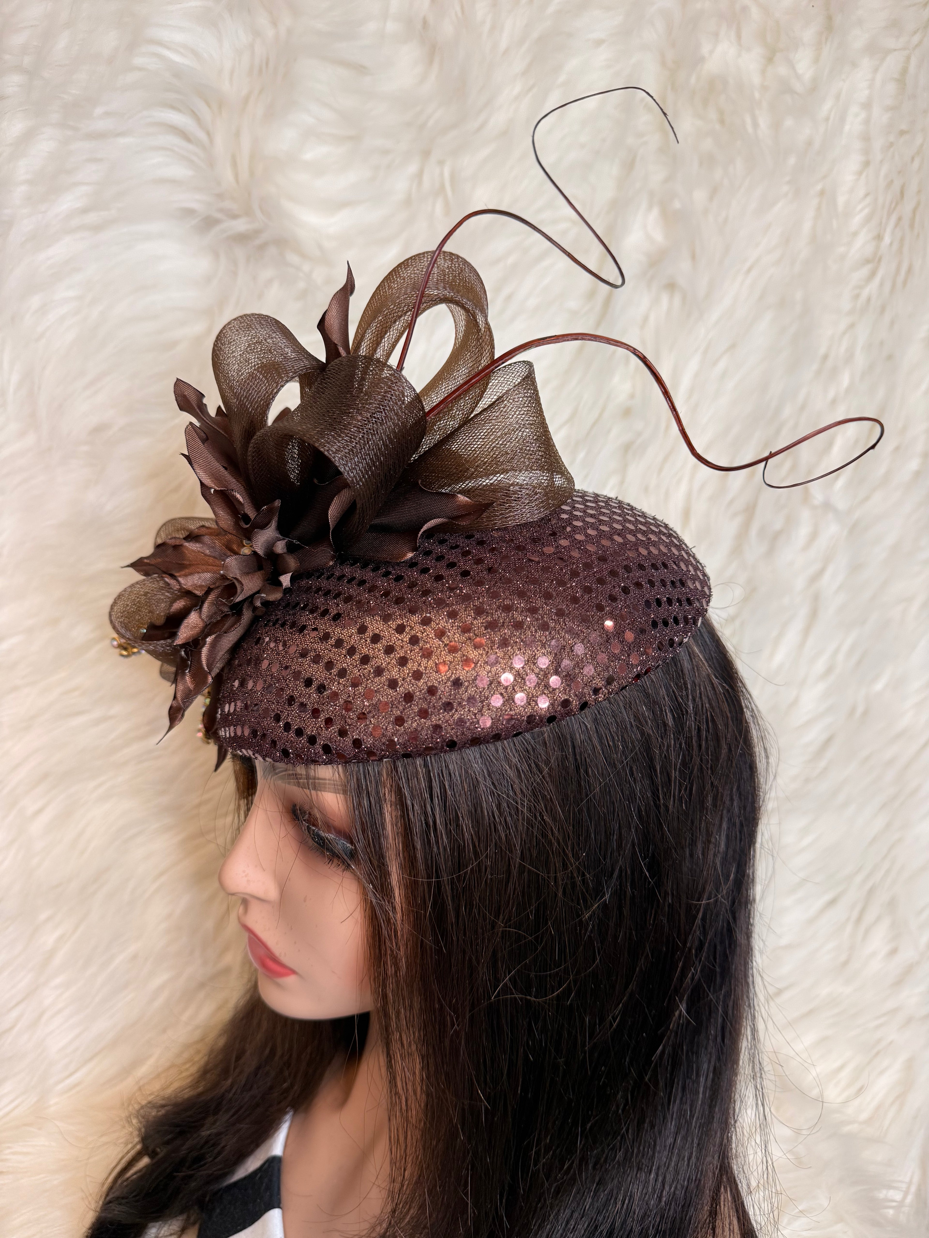 Brown Sequin Hat