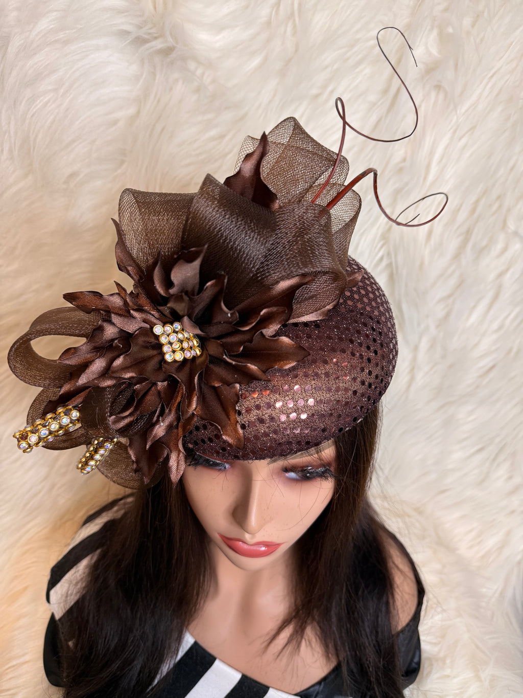 Brown Sequin Hat