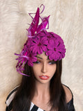 Hot Pink Felt Wool Petal Hat (1/2 Hat)