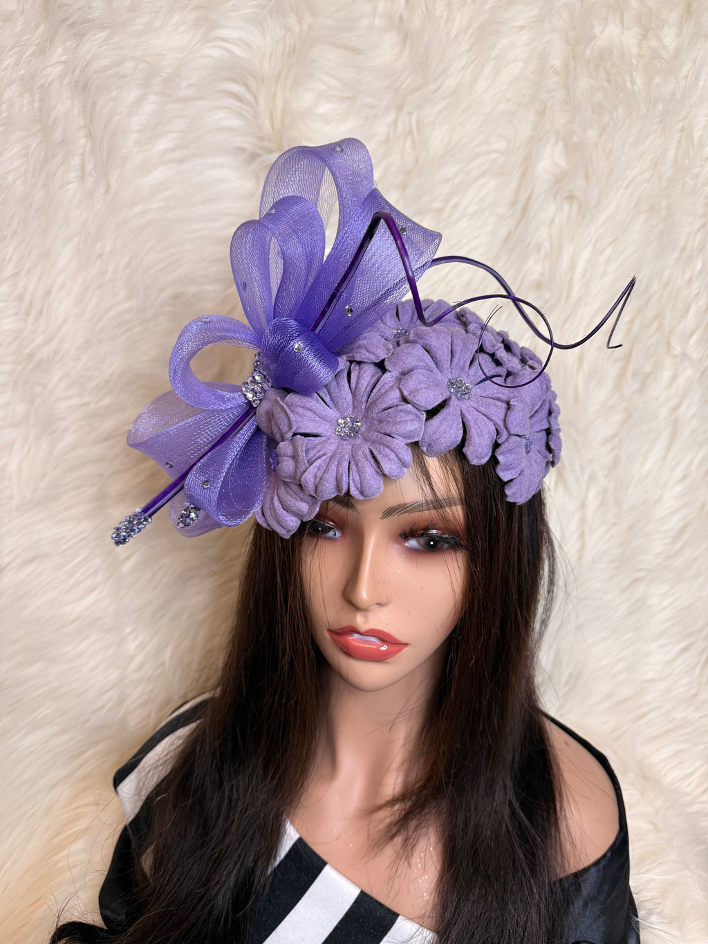 Lavender Felt Petal Hat (1/2 Hat)