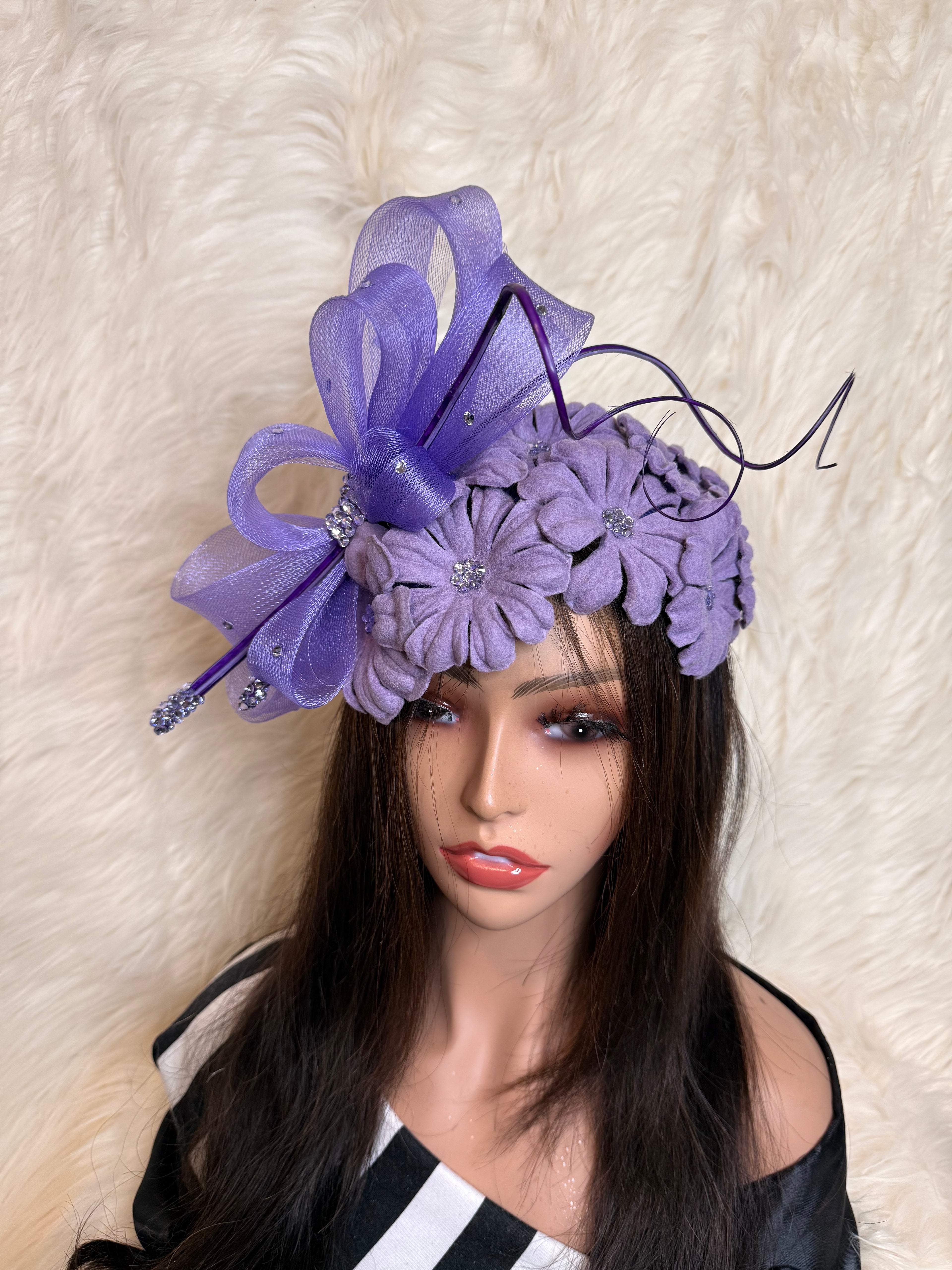 Lavender Felt Petal Hat (1/2 Hat)