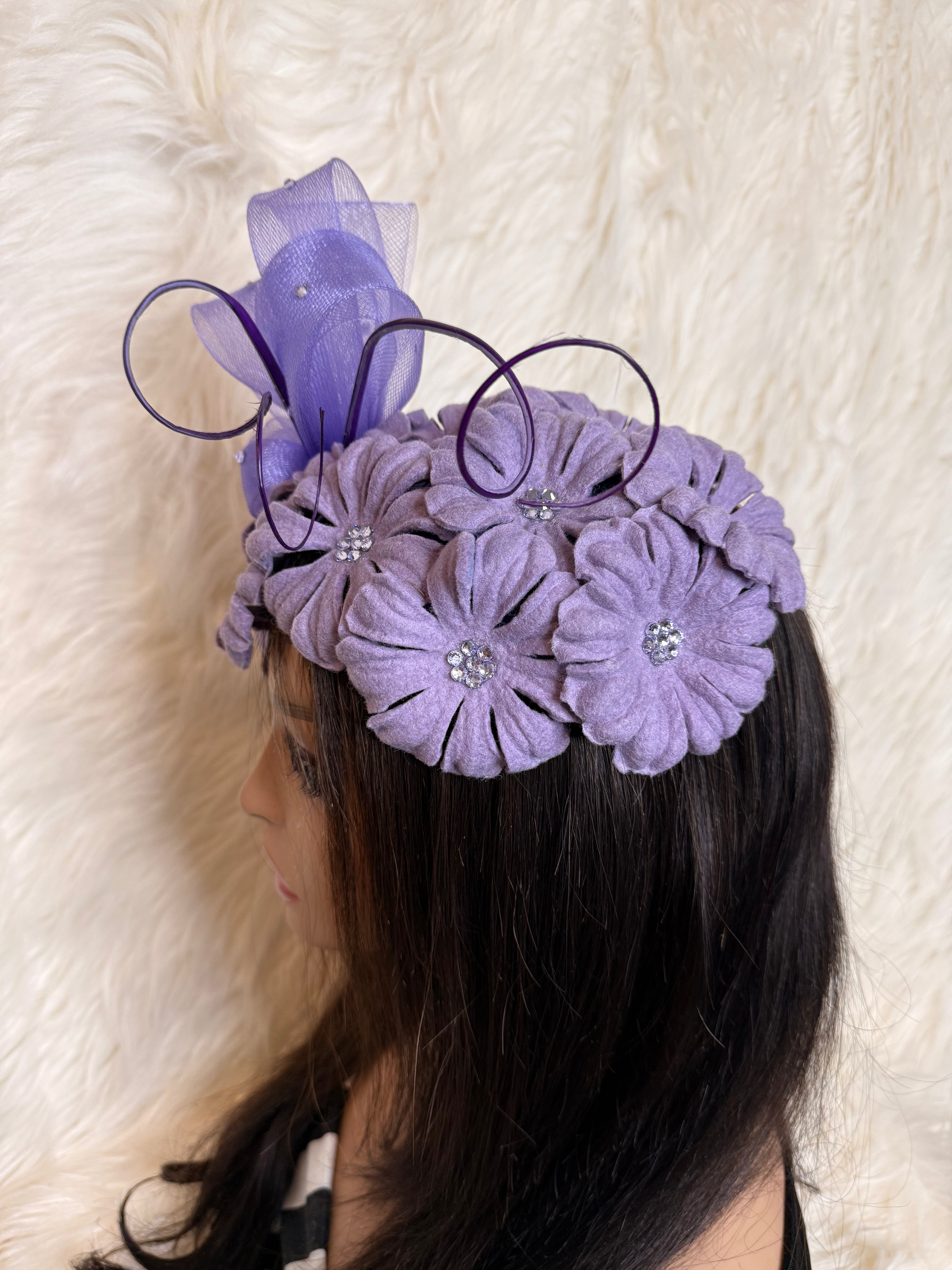 Lavender Felt Petal Hat (1/2 Hat)