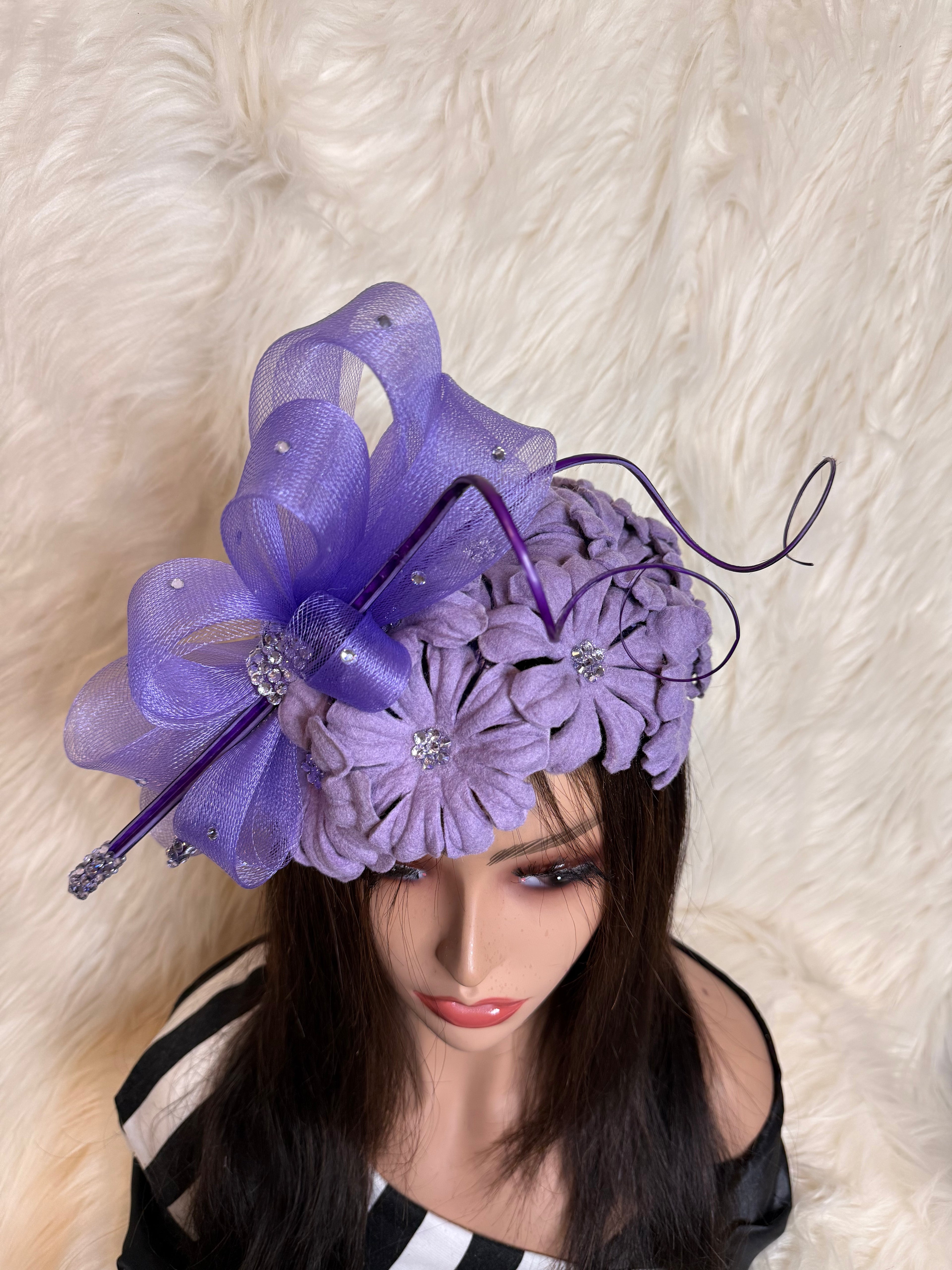 Lavender Felt Petal Hat (1/2 Hat)