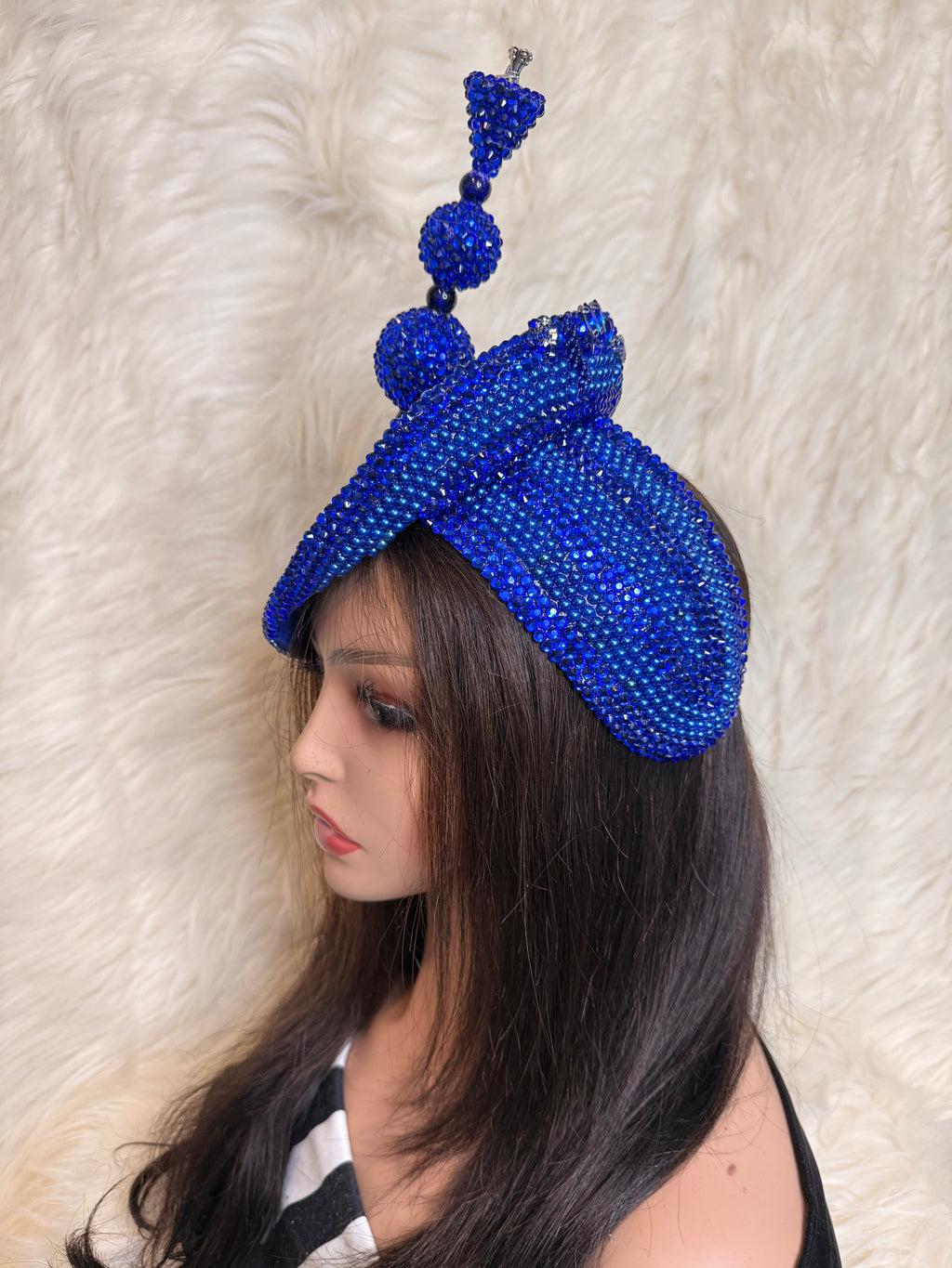 Royal Blue Crystal Hat