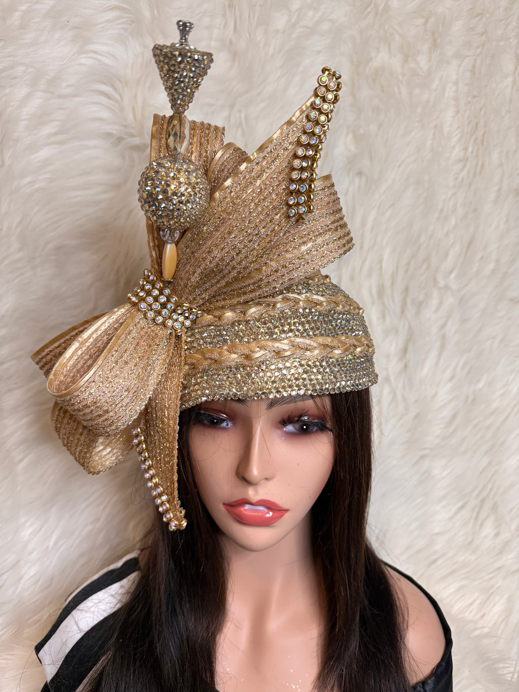 Champaign Gold Crystal Hat (3/4 Hat)