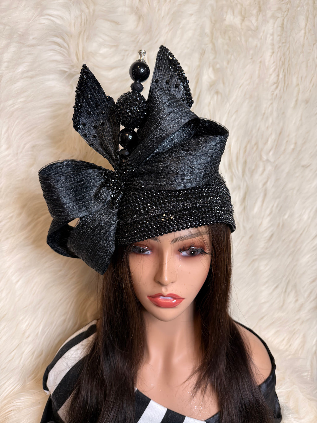 Black Crystal Hat (3/4 Hat)