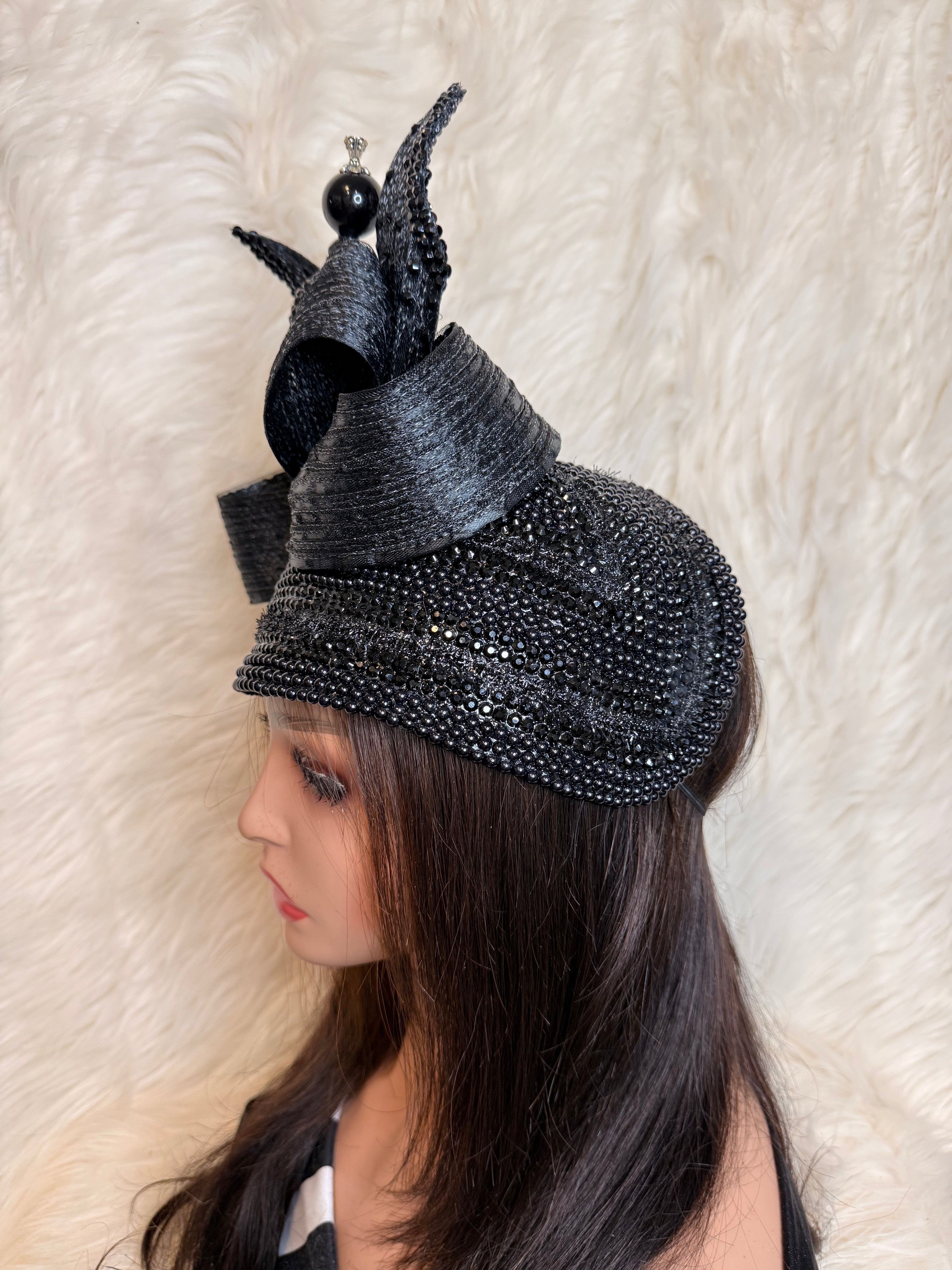 Black Crystal Hat (3/4 Hat)