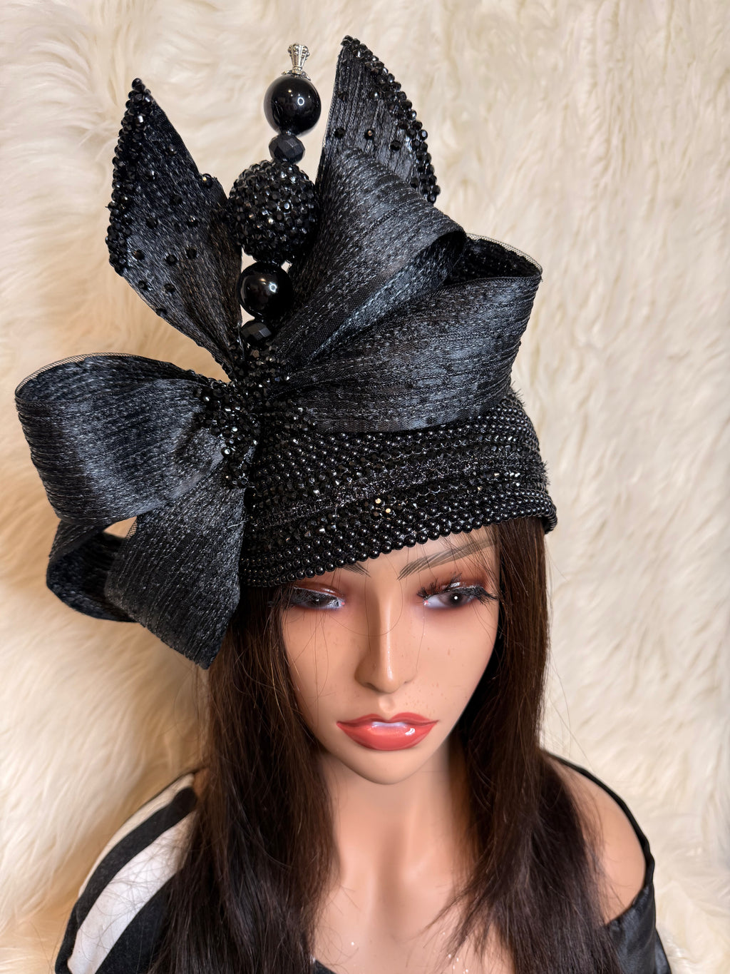 Black Crystal Hat (3/4 Hat)