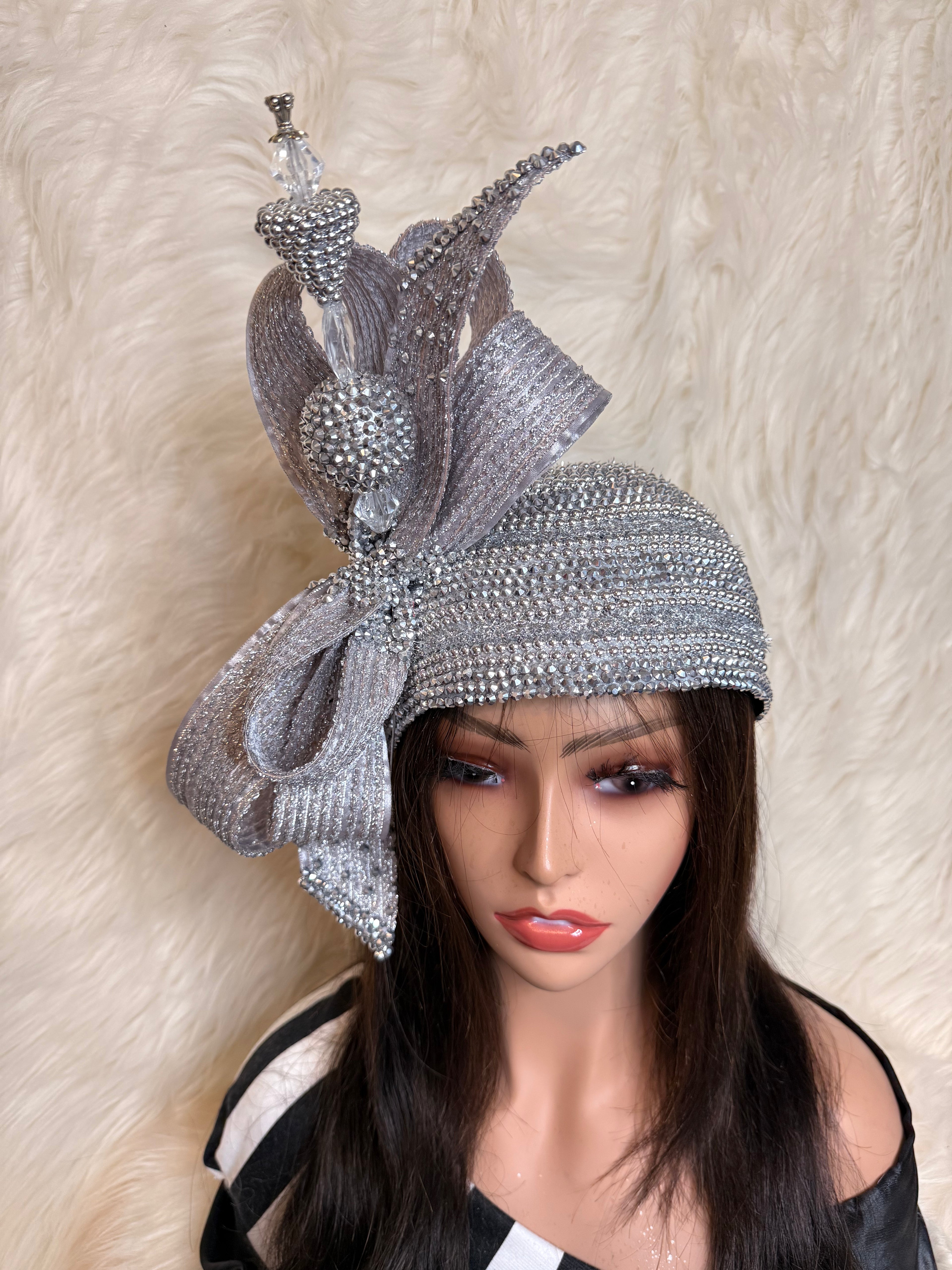 Silver Crystal Hat (3/4 Hat)