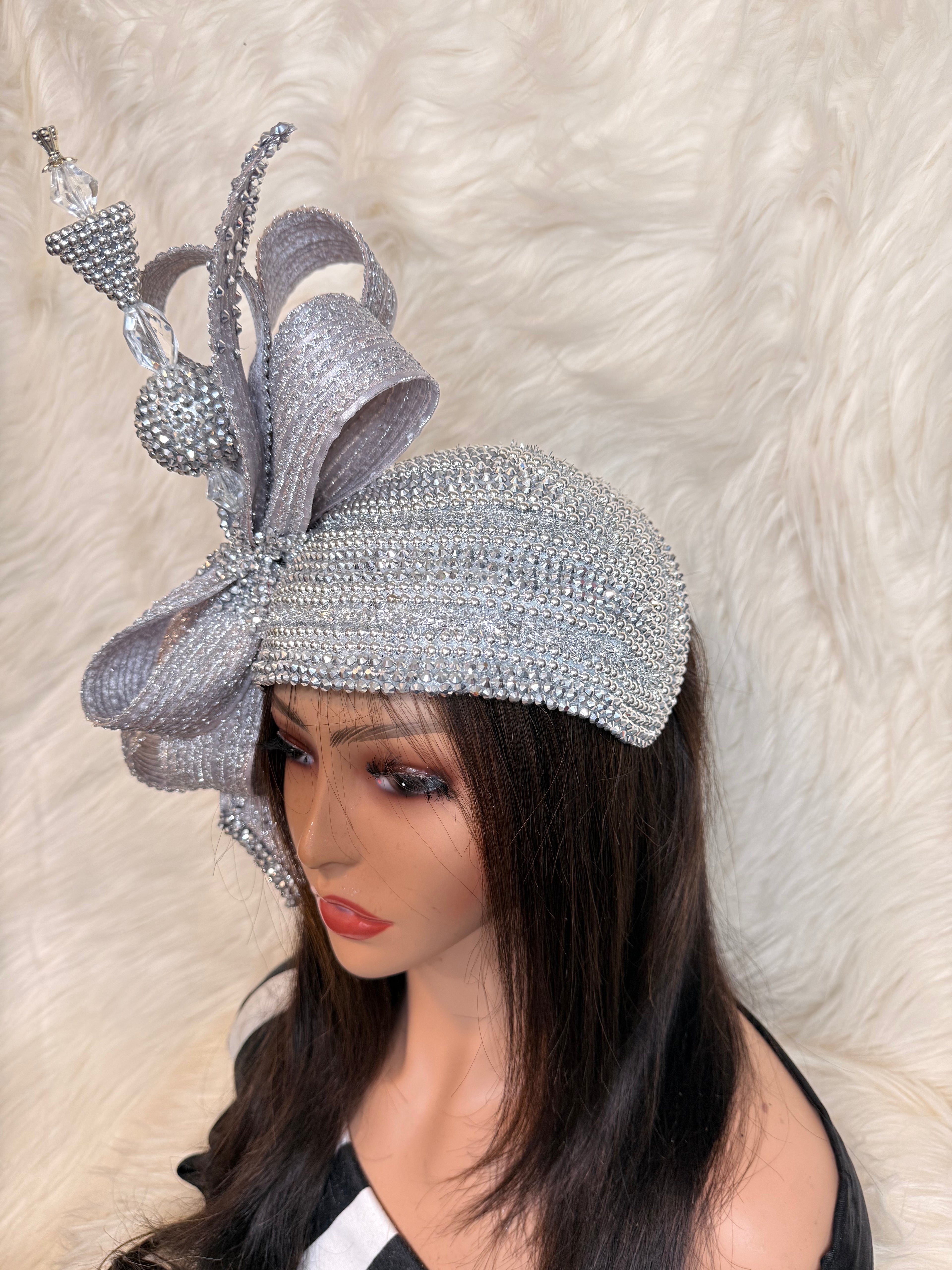 Silver Crystal Hat (3/4 Hat)