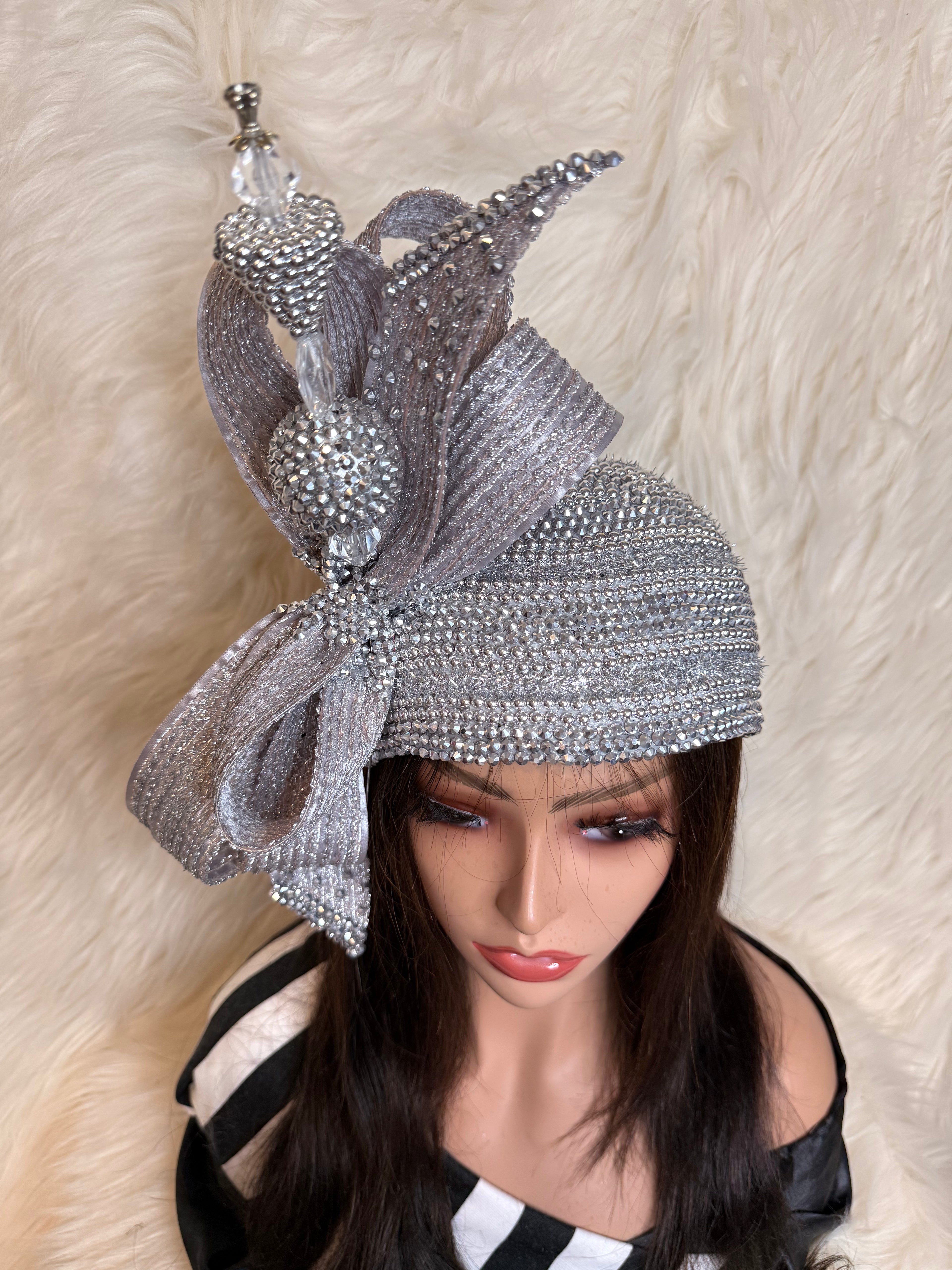Silver Crystal Hat (3/4 Hat)