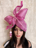 Baby Pink Teardrop Pillbox  Beaded Hat