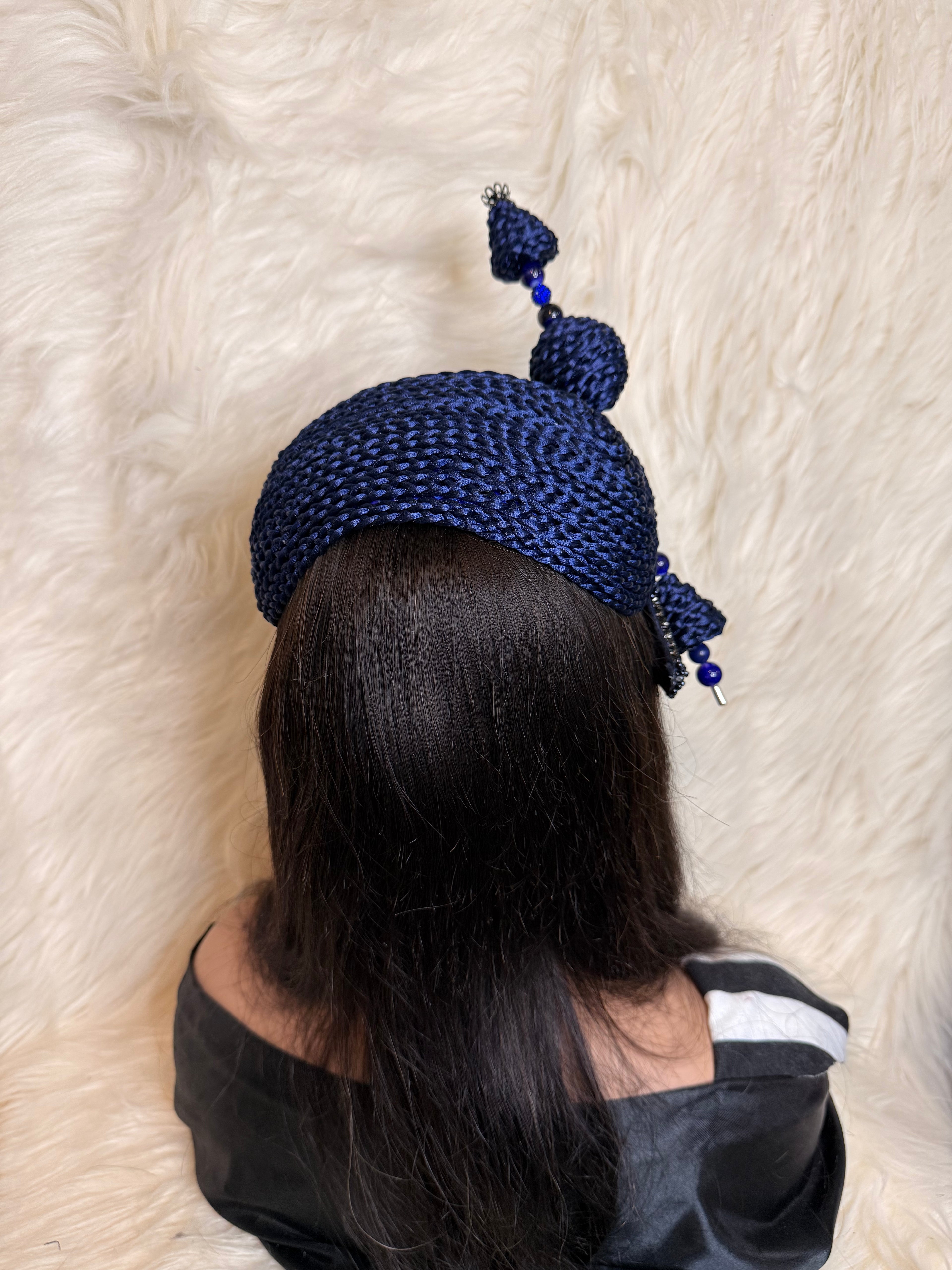 Navy Blue Crystal 3/4 Hat