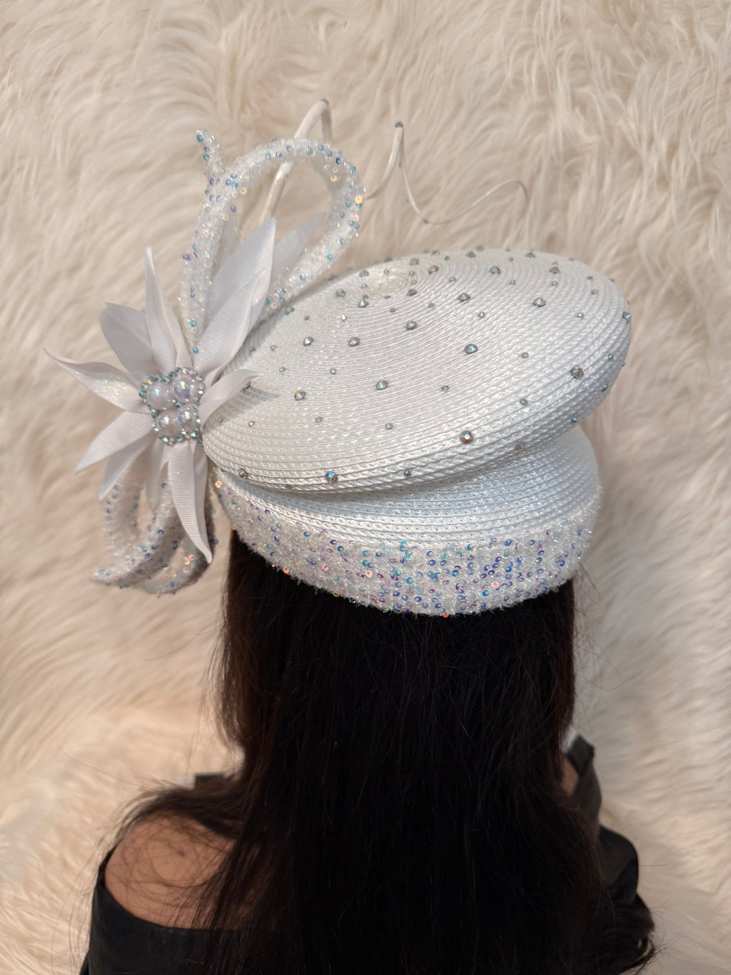 White full Hat  Fits Head size 22"-23"