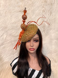 Burnt Orange W Oversize Hat Pin