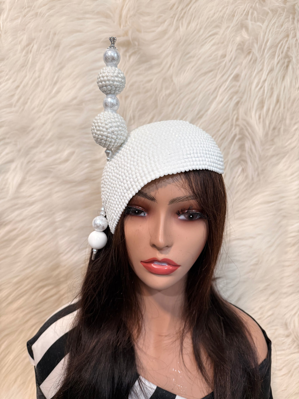 White Teardrop Fascinator