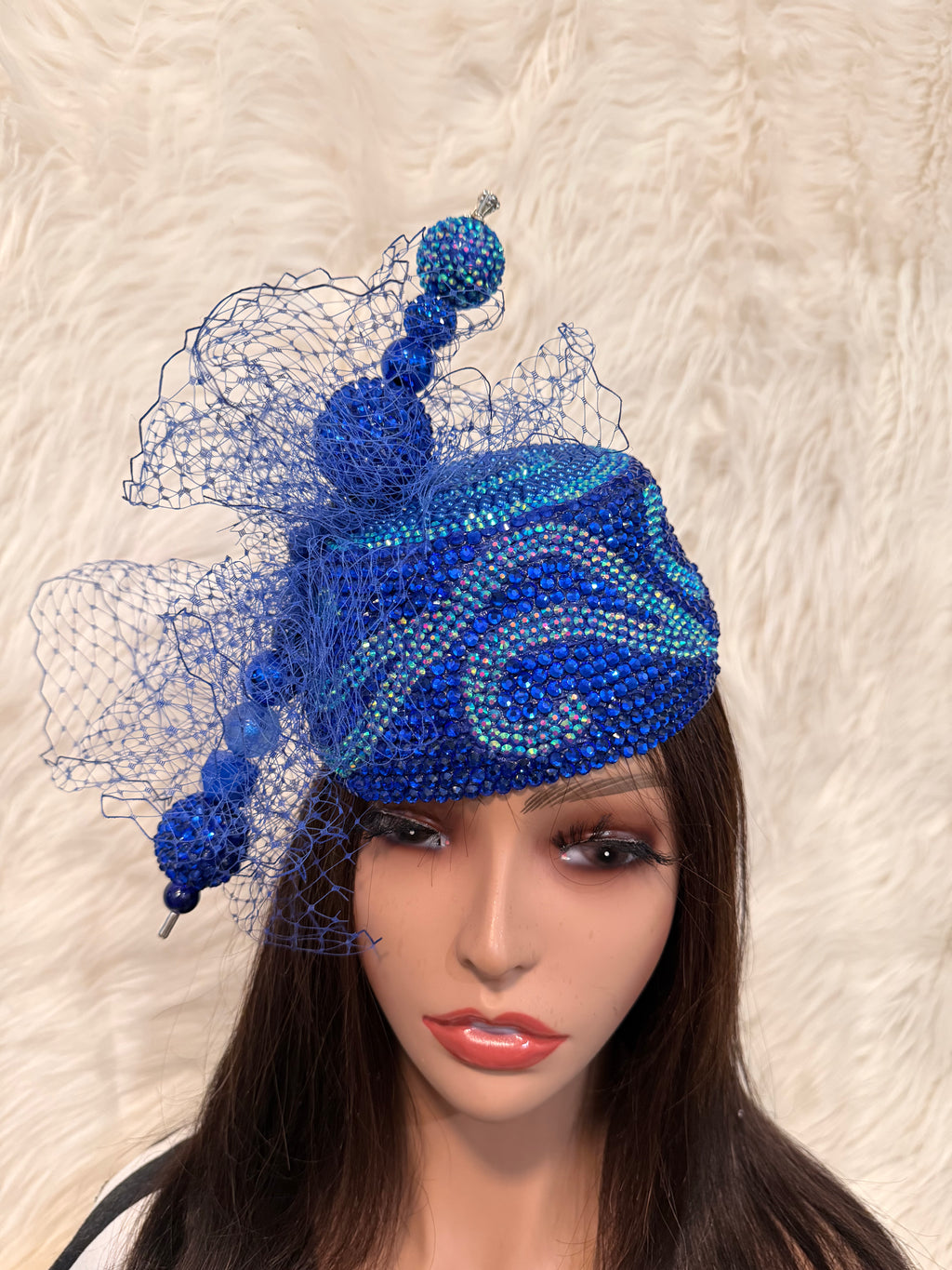 Royal Blue Crystal Hat