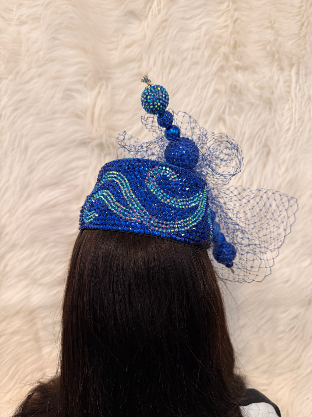 Royal Blue Crystal Hat