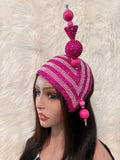 Fuchsia Pink Teardrop / AB Crystal /W Oversize Hat Pin