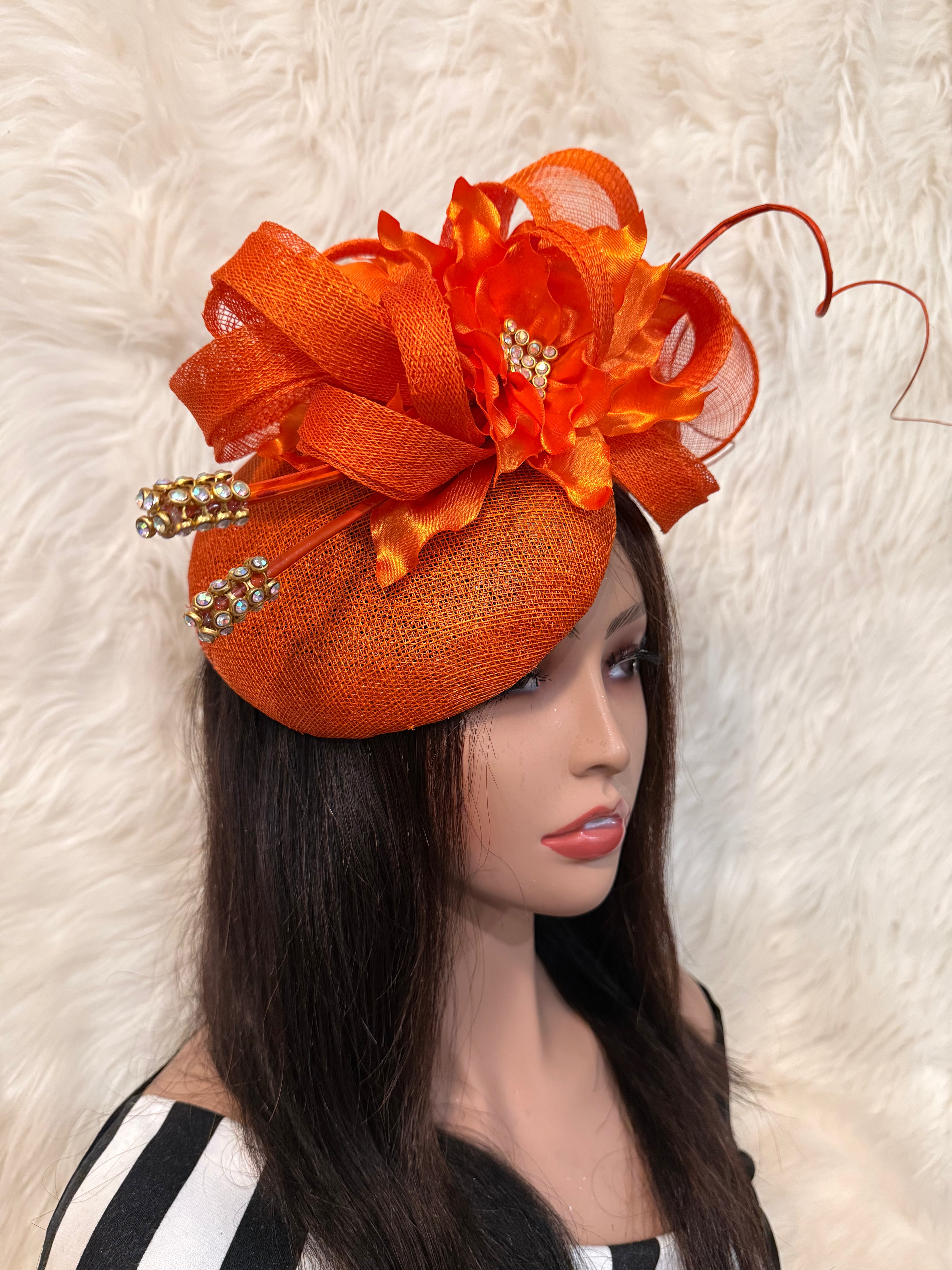 Orange Fascinator
