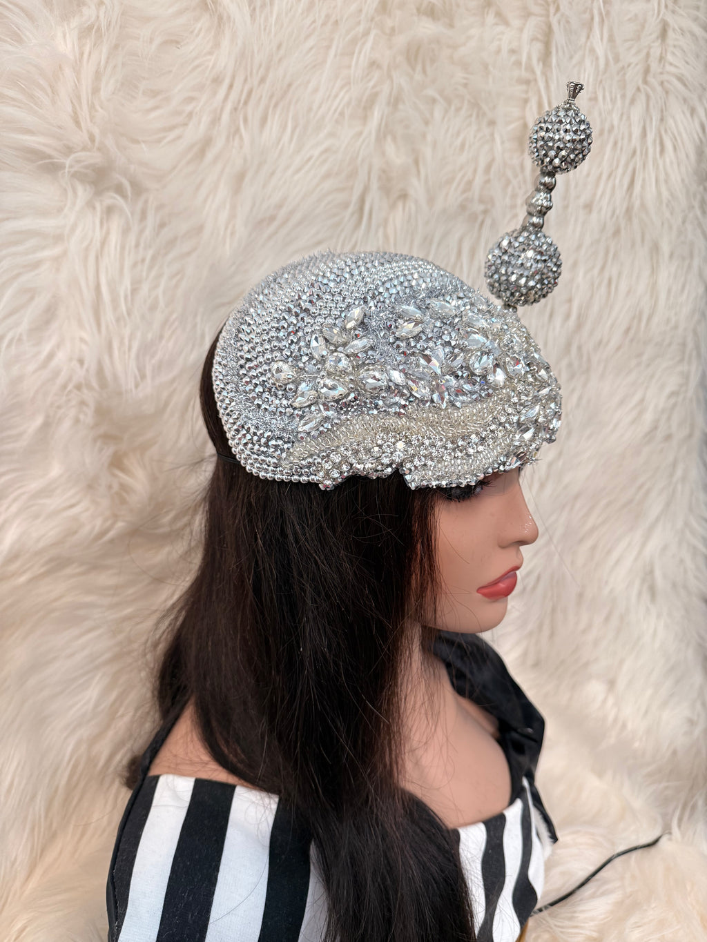 Silver Crystal Hat / Oversized Hat Pin