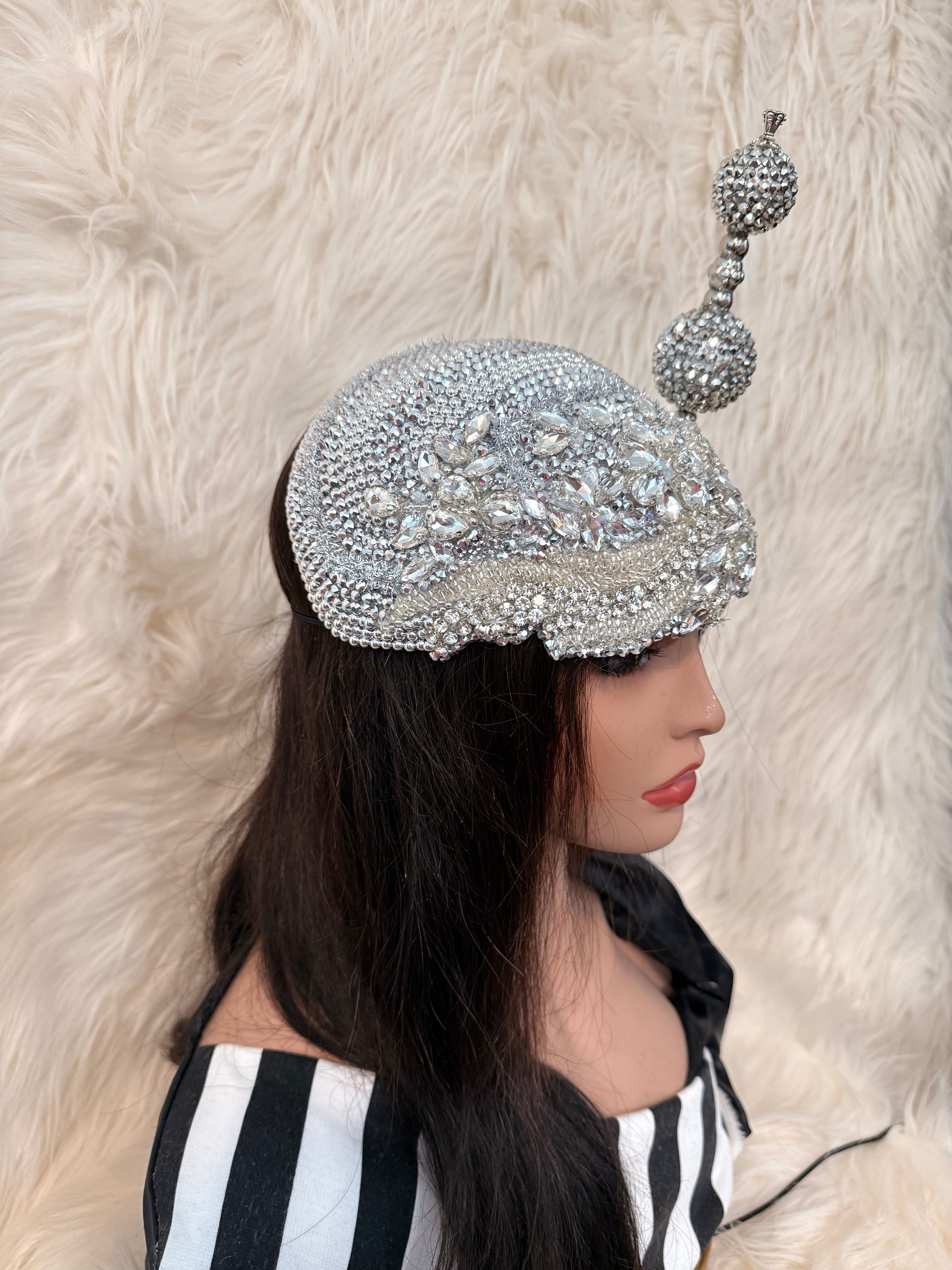 Silver Crystal Hat / Oversized Hat Pin