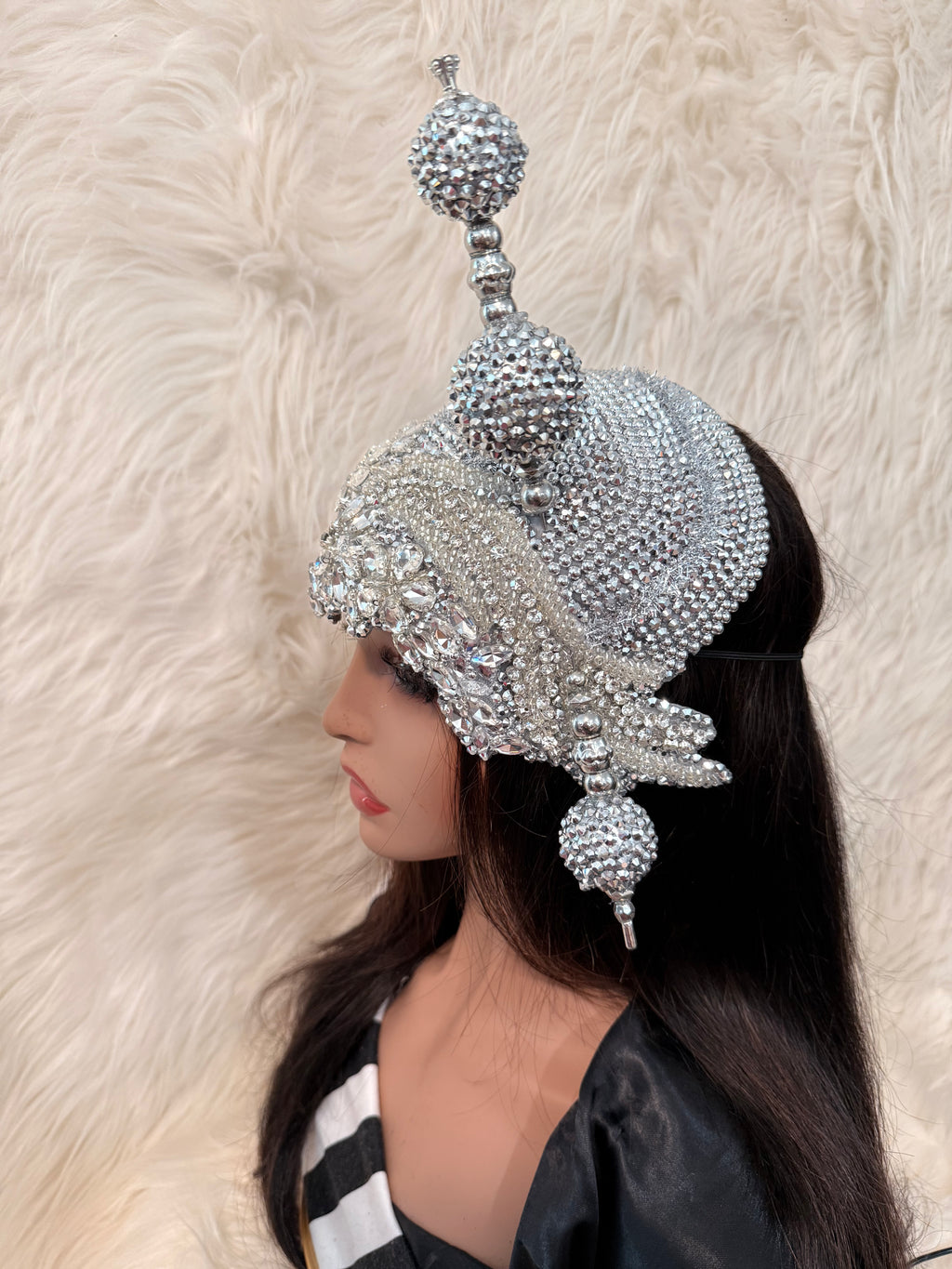 Silver Crystal Hat / Oversized Hat Pin
