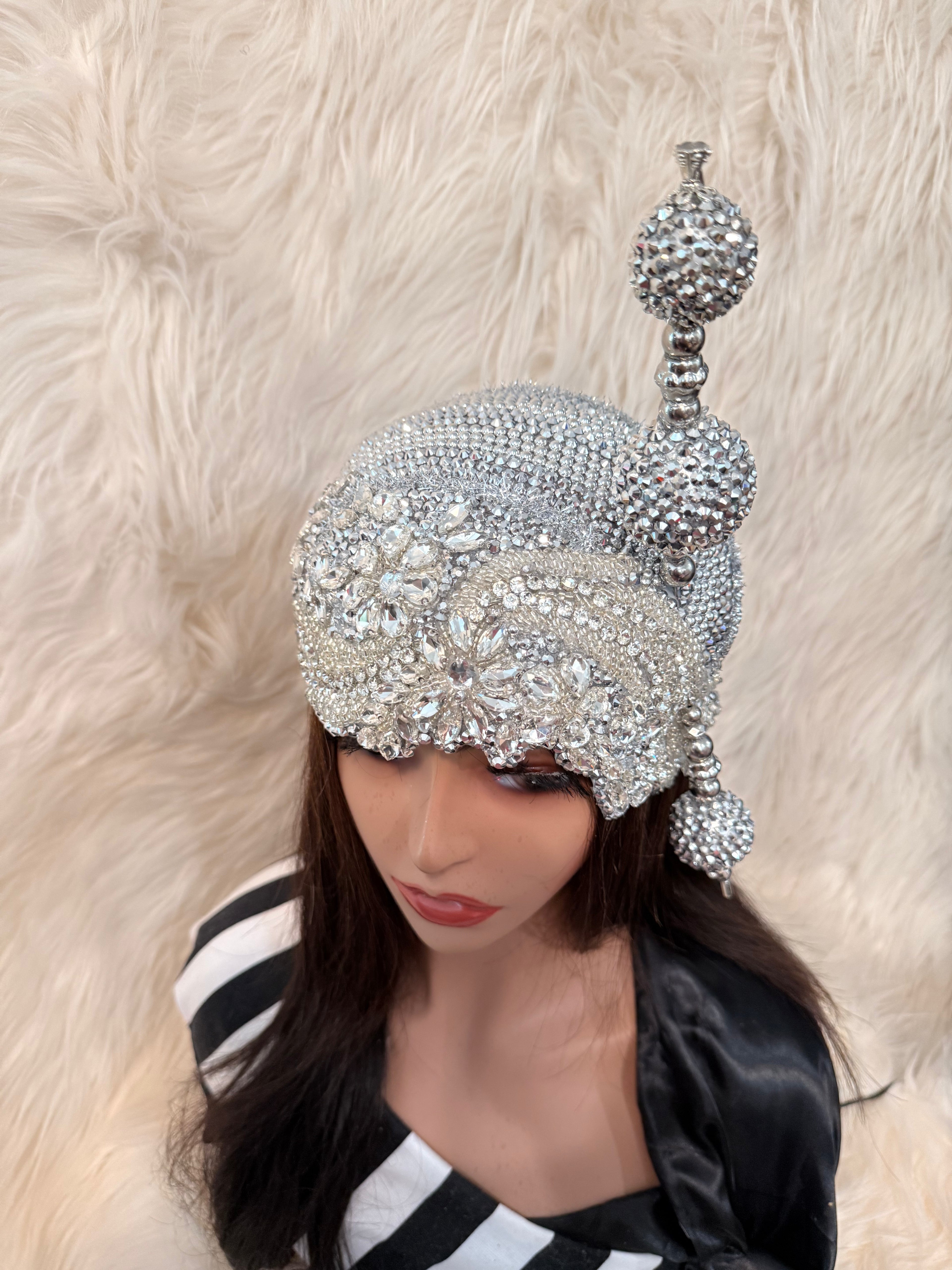 Silver Crystal Hat / Oversized Hat Pin