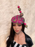 Hot Pink and AB Crystal / W Oversized Hat Pin
