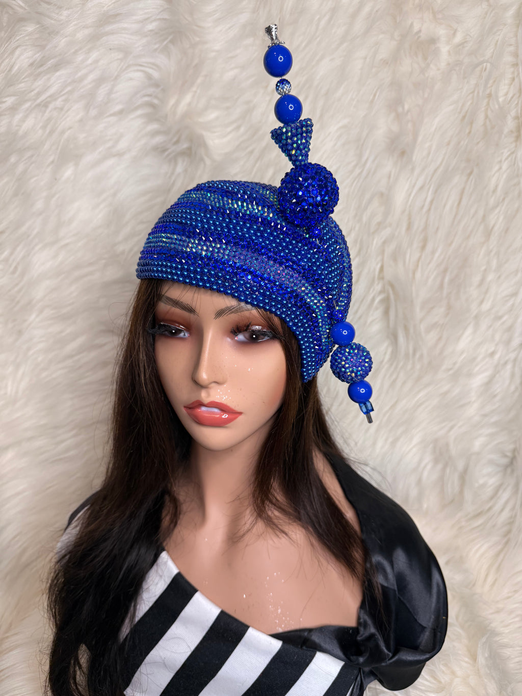 Royal Blue Teardrop Hat / W Oversize Hat Pin