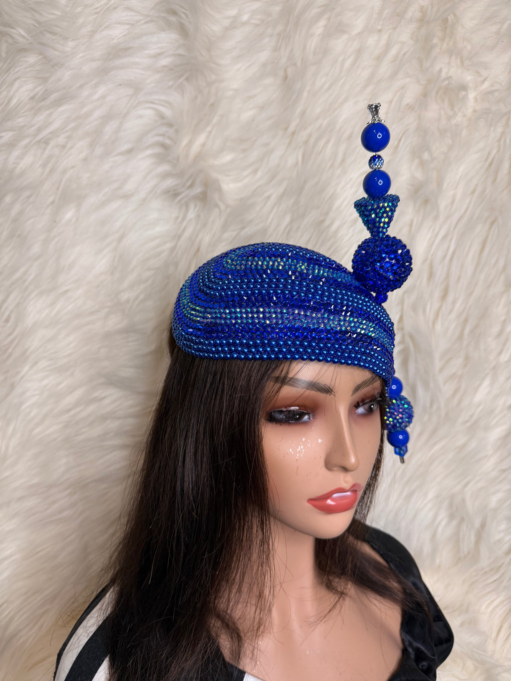 Royal Blue Teardrop Hat / W Oversize Hat Pin