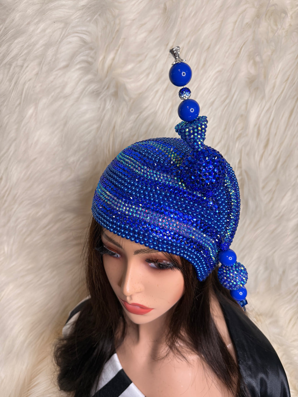 Royal Blue Teardrop Hat / W Oversize Hat Pin